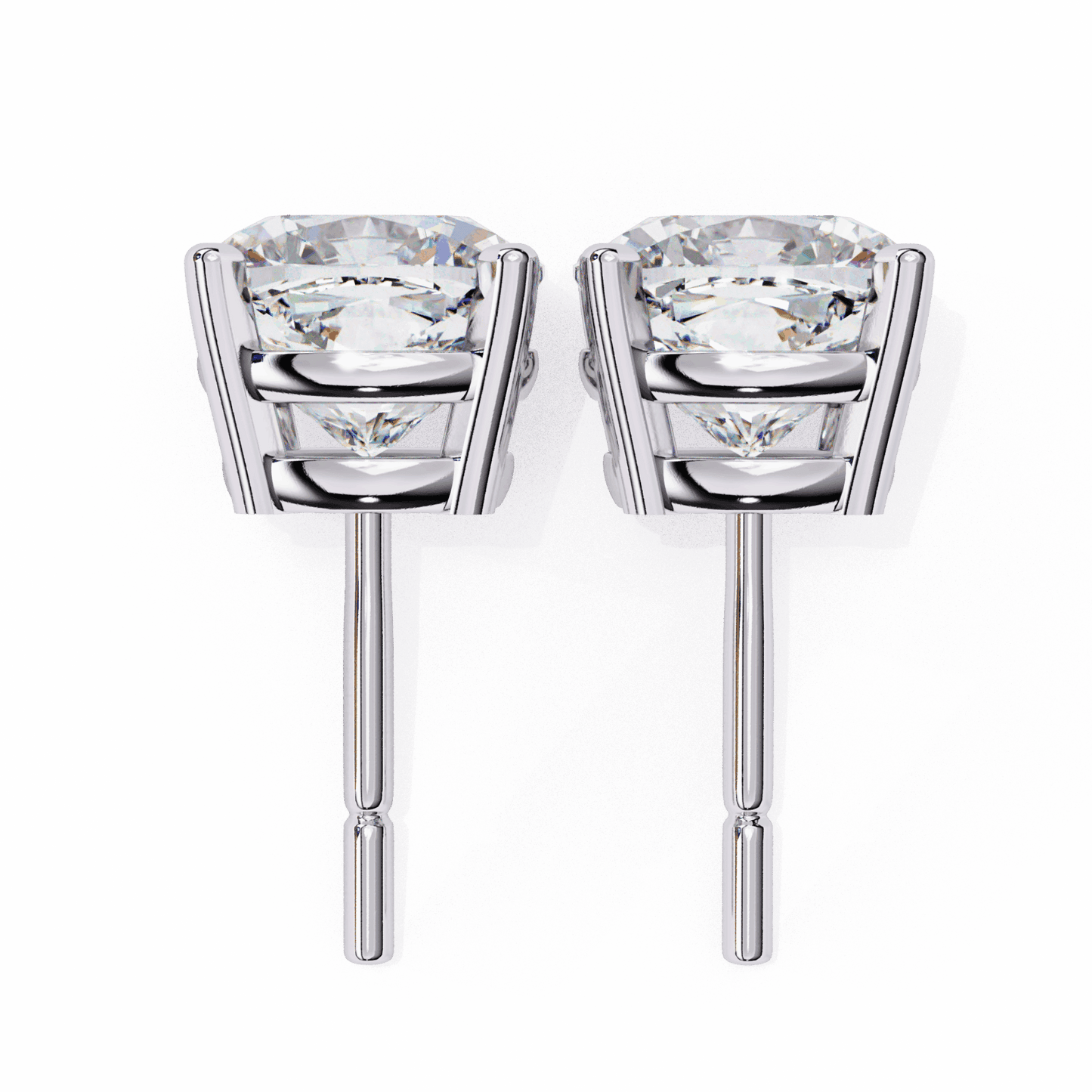 2.25 Carat Cushion Solitaire Earrings in Moissanite | House of Estara