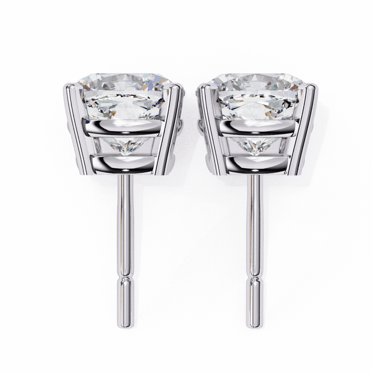 2.25 Carat Cushion Solitaire Earrings in Moissanite | House of Estara
