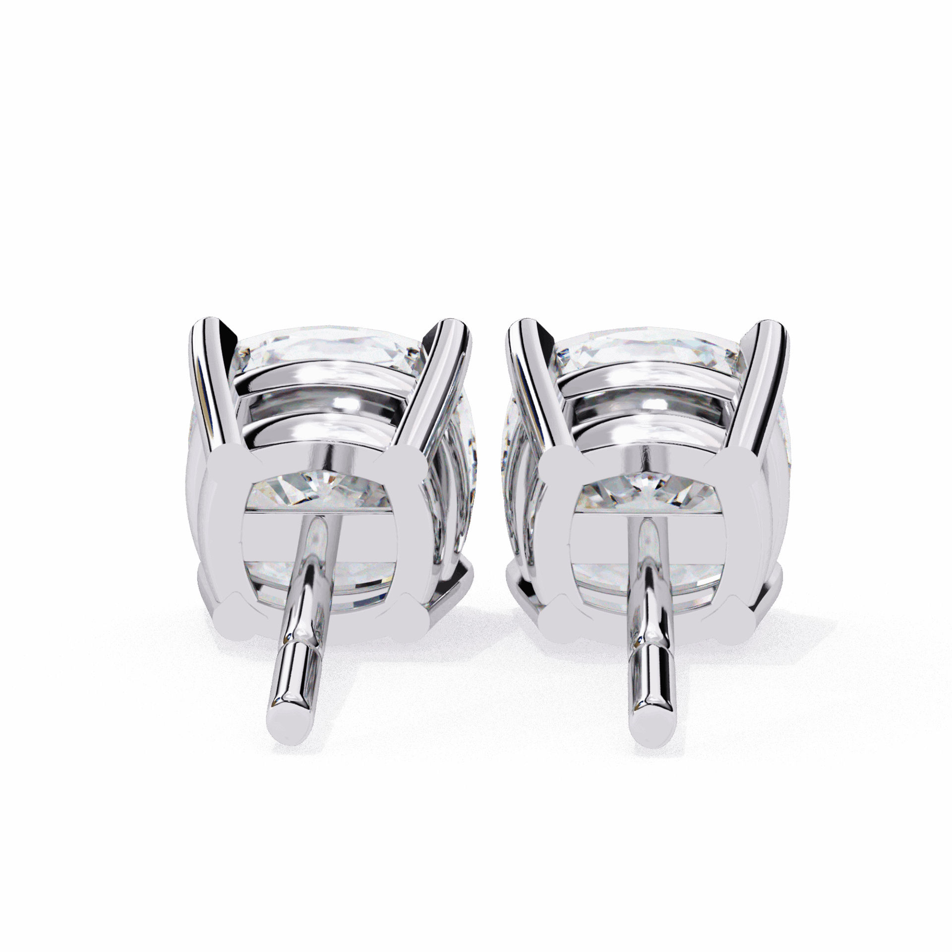 2.25 Carat Cushion Solitaire Earrings in Moissanite | House of Estara