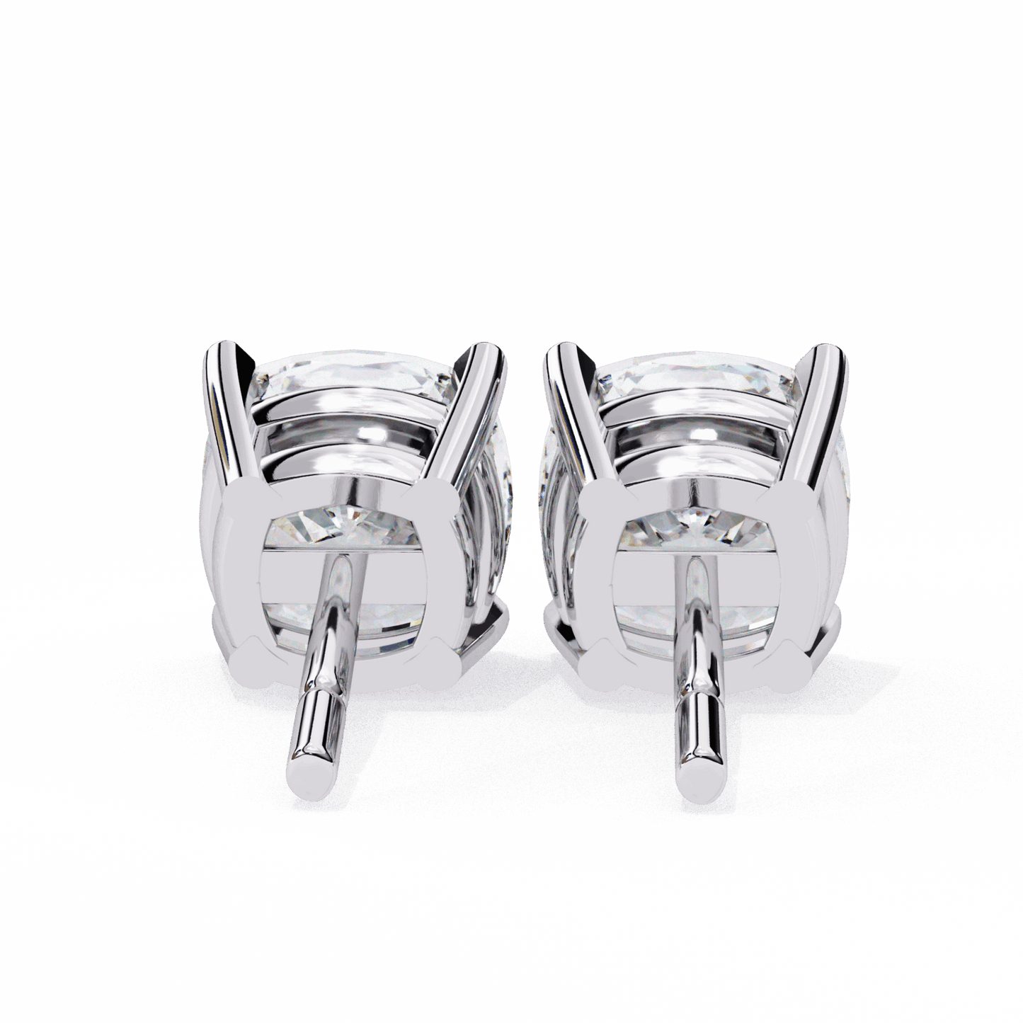 2.25 Carat Cushion Solitaire Earrings in Moissanite | House of Estara