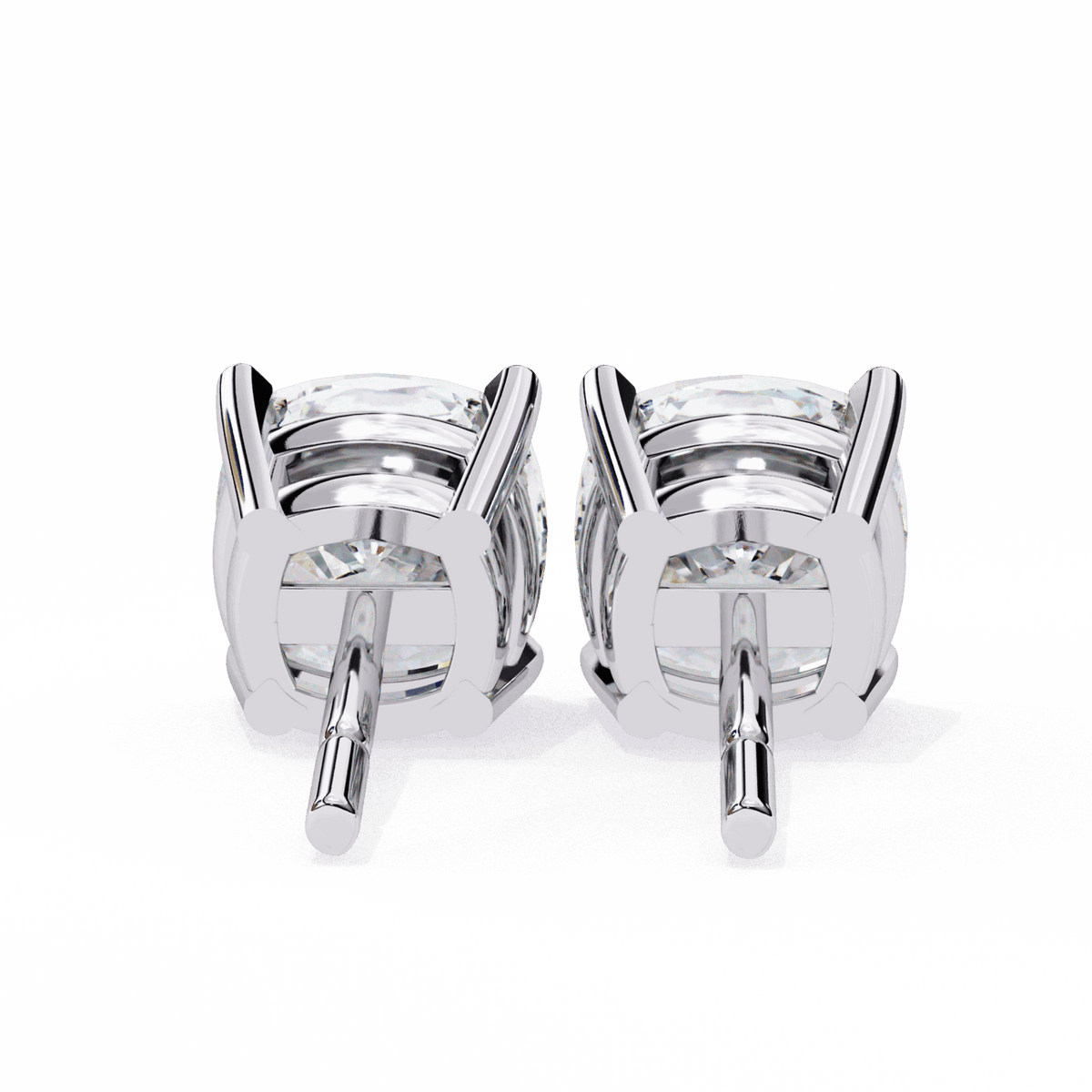 2.25 Carat Cushion Solitaire Earrings in Moissanite | House of Estara