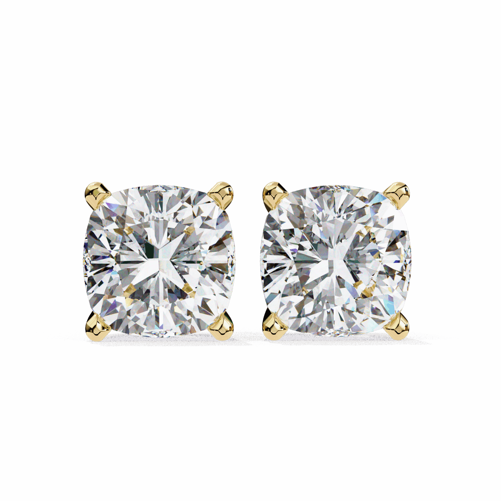 2.25 Carat Cushion Solitaire Earrings in Moissanite | House of Estara