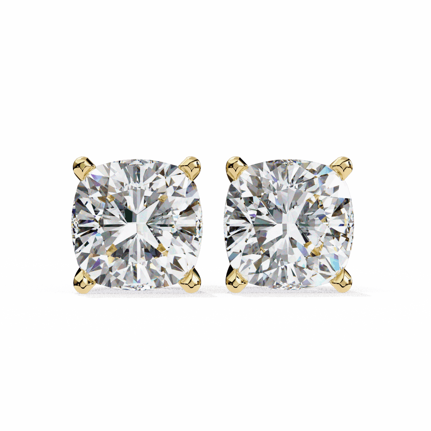 2.25 Carat Cushion Solitaire Earrings in Moissanite | House of Estara