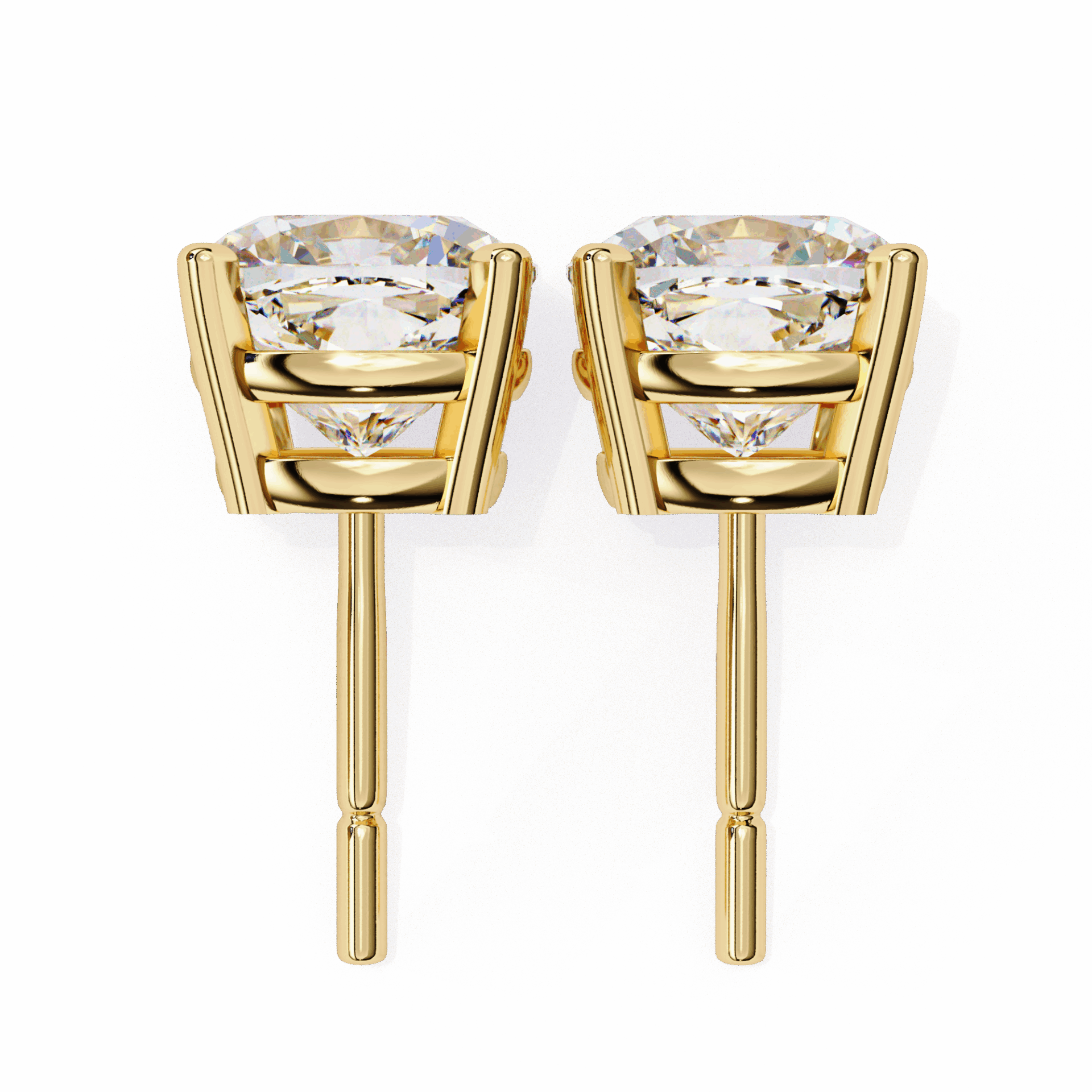 2.25 Carat Cushion Solitaire Earrings in Moissanite | House of Estara
