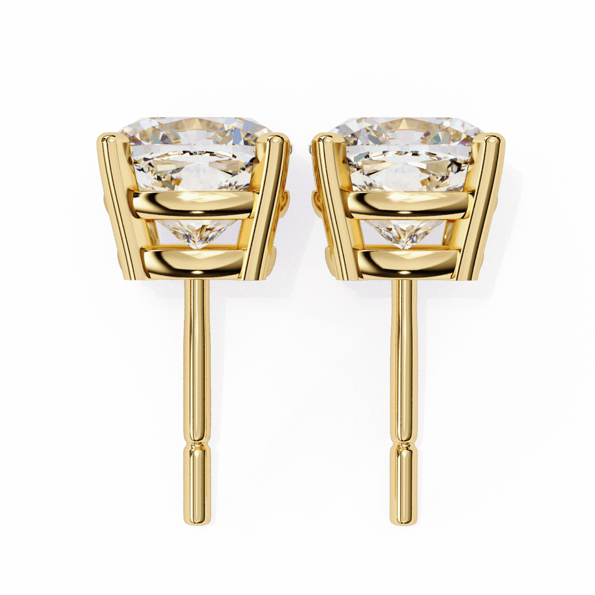 2.25 Carat Cushion Solitaire Earrings in Moissanite | House of Estara
