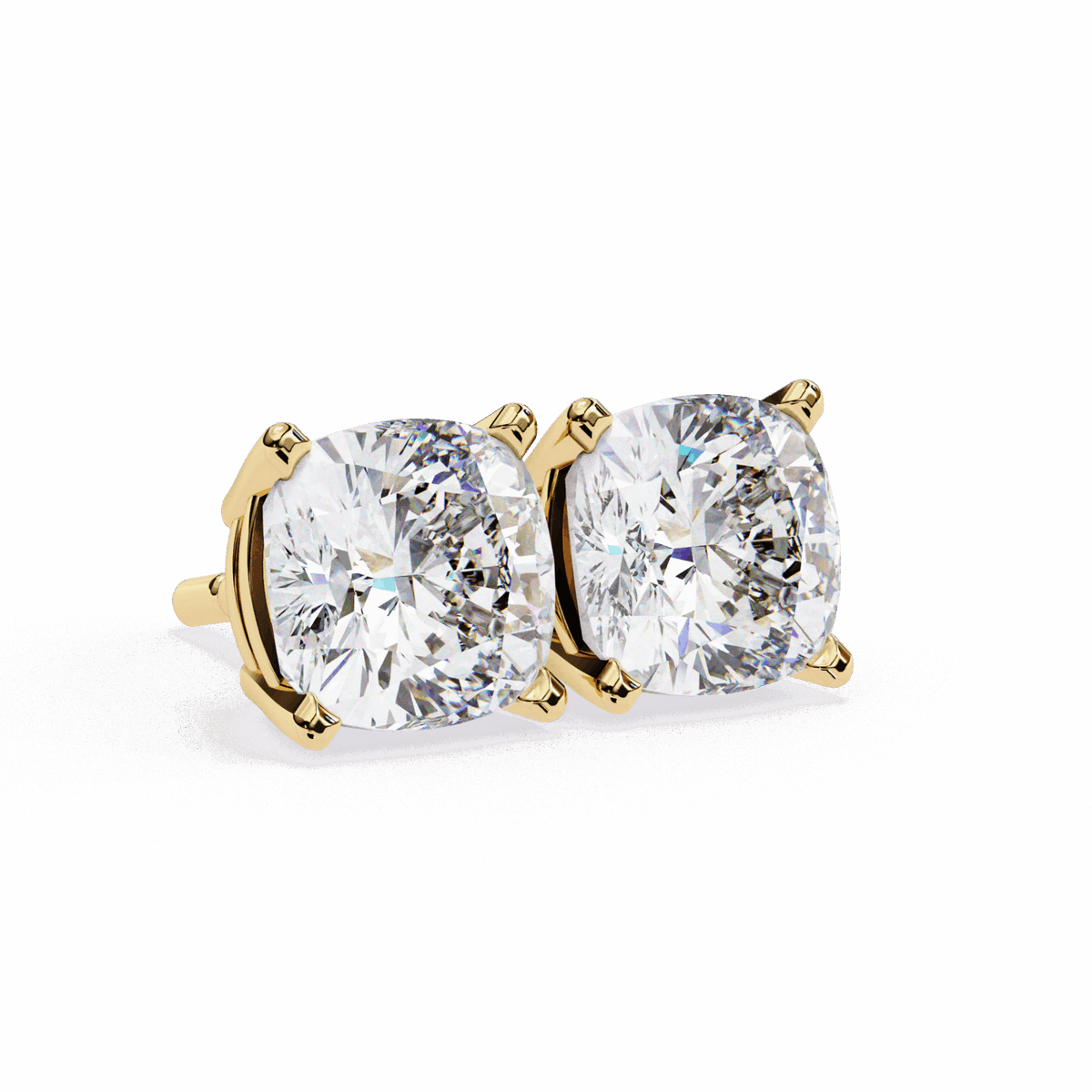 2.25 Carat Cushion Solitaire Earrings in Moissanite | House of Estara
