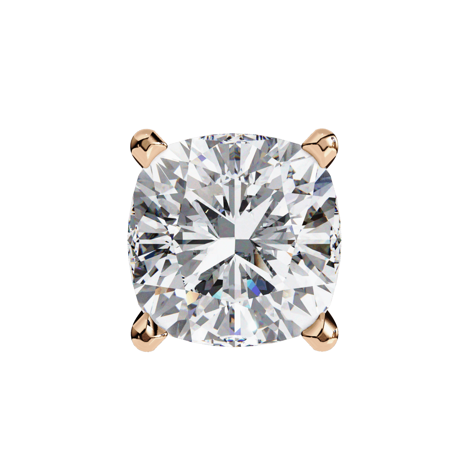 2.25 Carat Cushion Solitaire Earrings in Moissanite | House of Estara