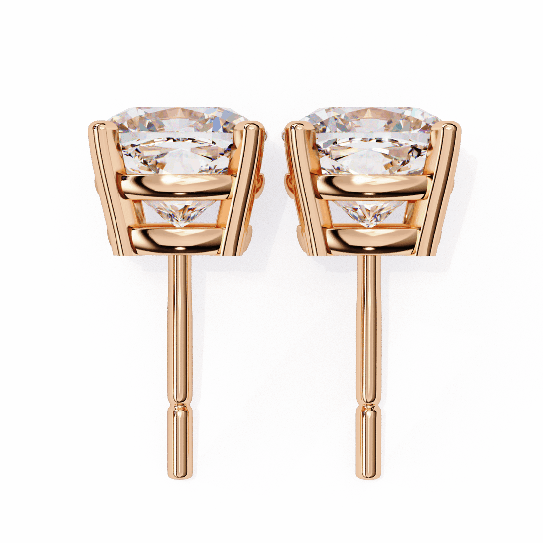 2.25 Carat Cushion Solitaire Earrings in Moissanite | House of Estara