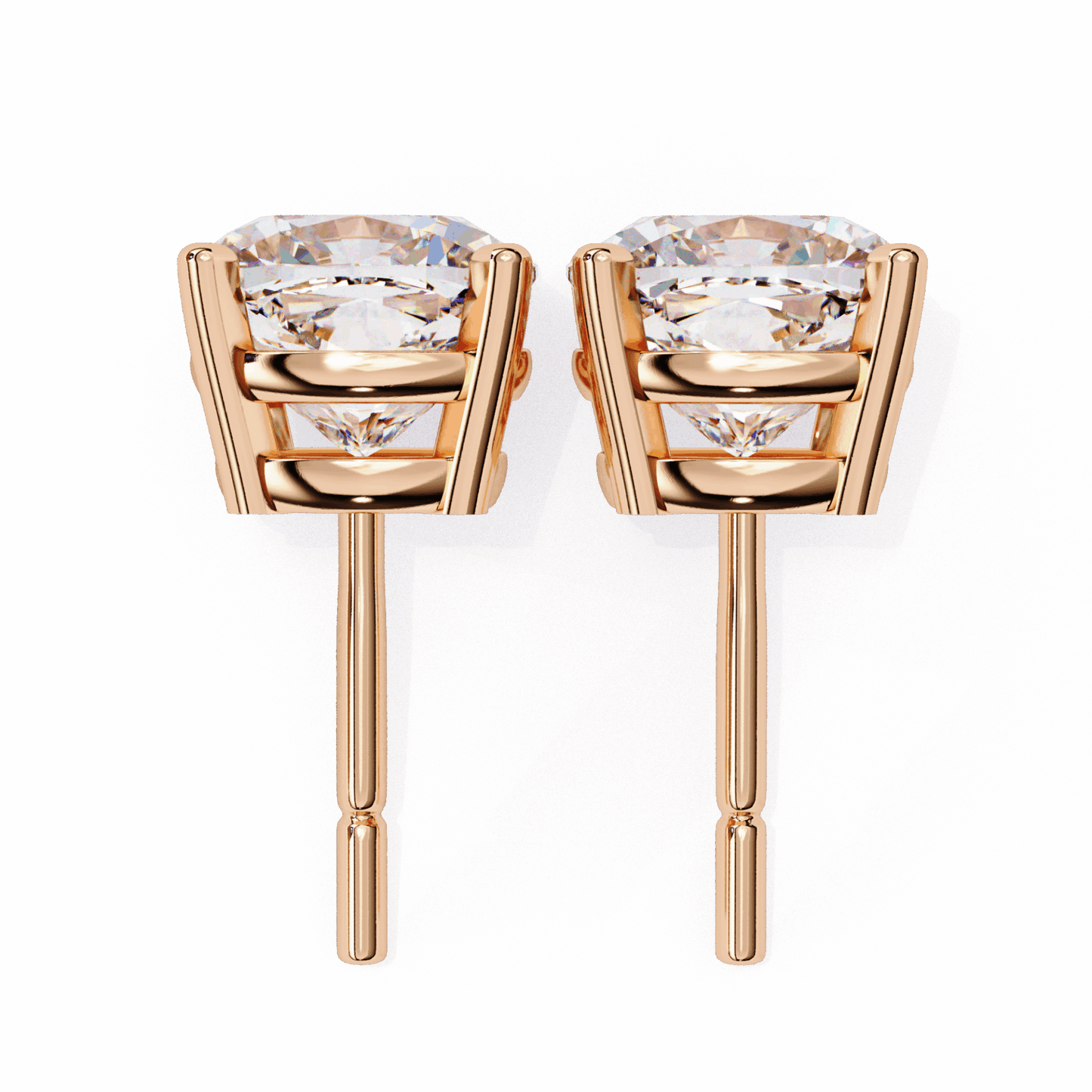 2.25 Carat Cushion Solitaire Earrings in Moissanite | House of Estara