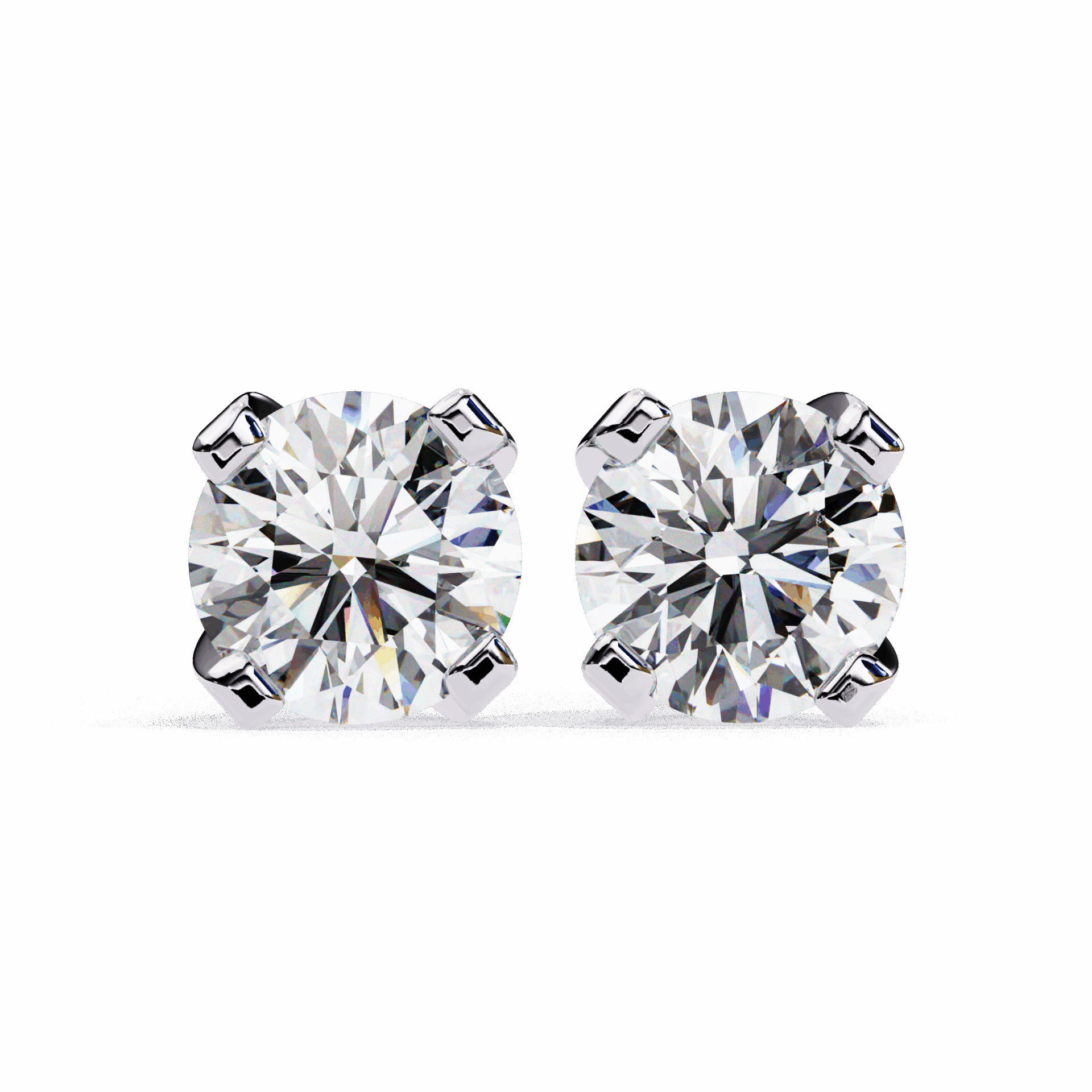 2.5 Carat Signature Round Solitaire Earrings in Moissanite | House of Estara