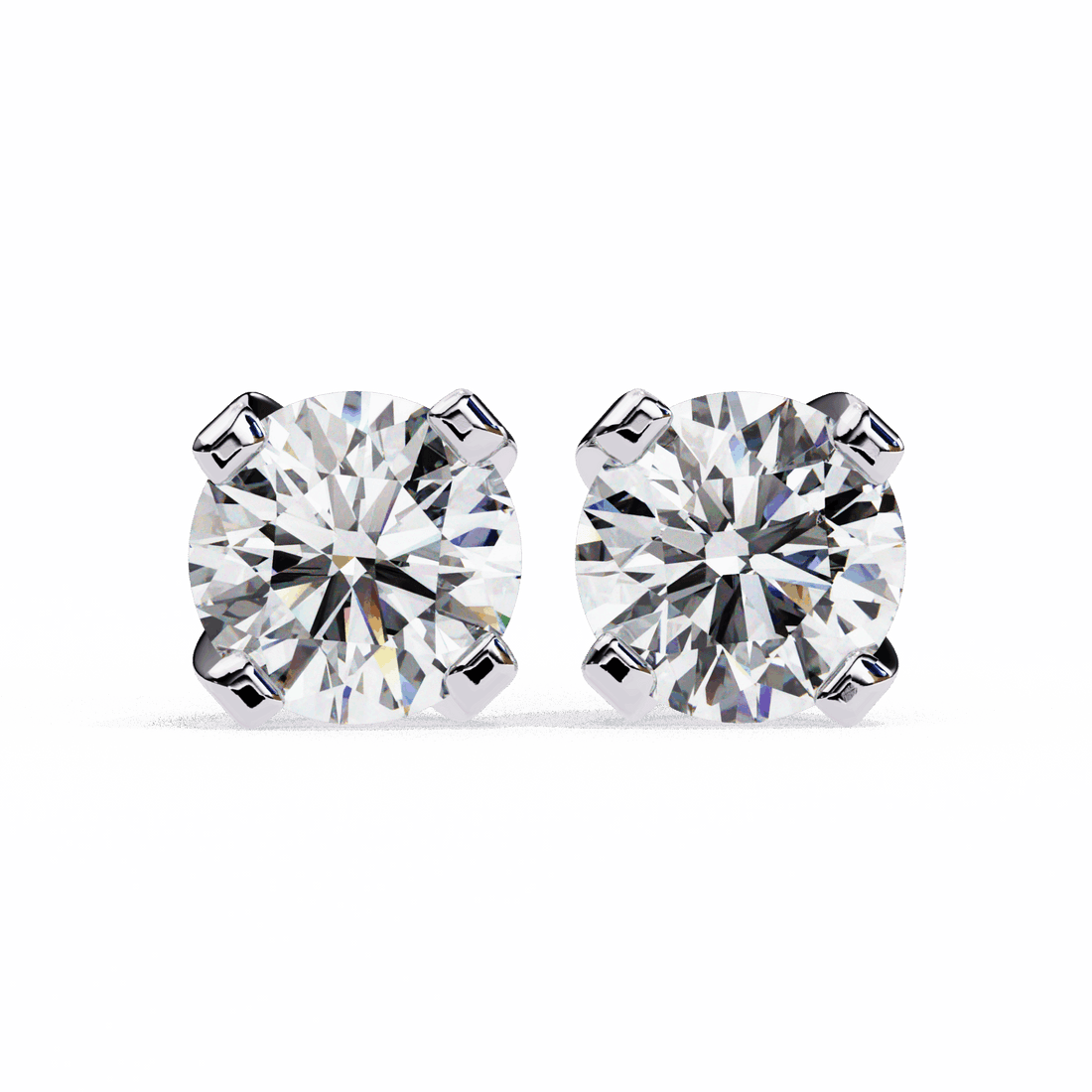 2.5 Carat Signature Round Solitaire Earrings in Moissanite | House of Estara