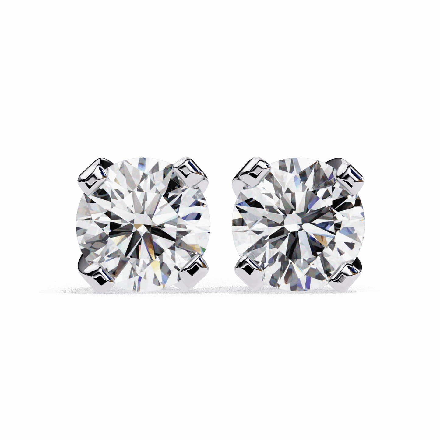 2.5 Carat Signature Round Solitaire Earrings in Moissanite | House of Estara