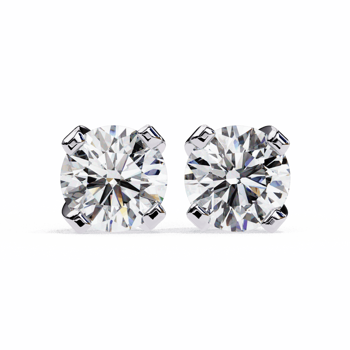 2.5 Carat Signature Round Solitaire Earrings in Moissanite | House of Estara