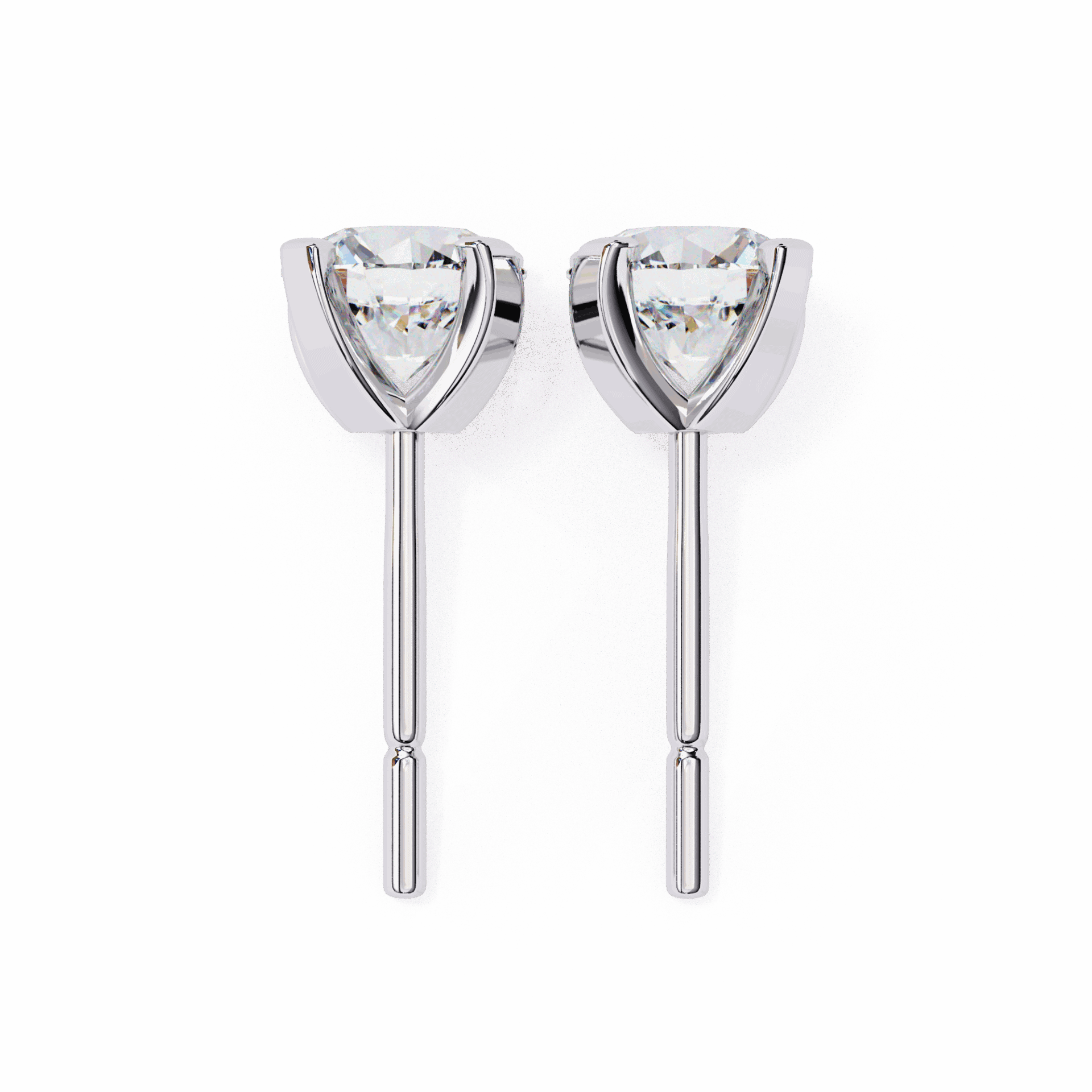 2.5 Carat Signature Round Solitaire Earrings in Moissanite | House of Estara