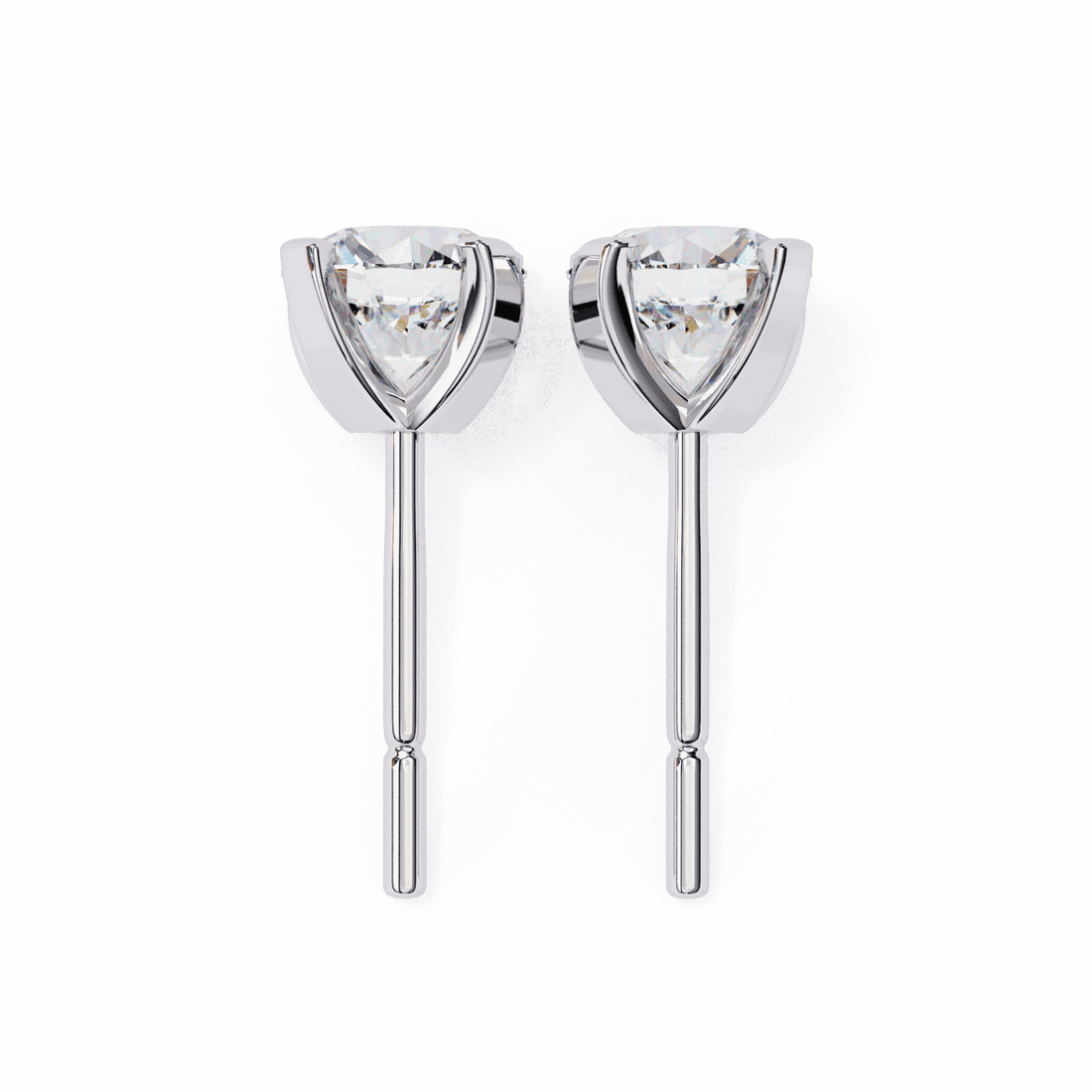 2.5 Carat Signature Round Solitaire Earrings in Moissanite | House of Estara