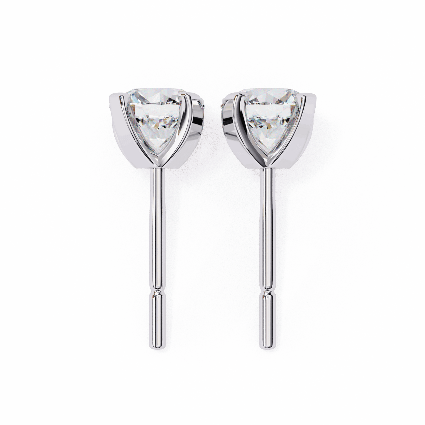 2.5 Carat Signature Round Solitaire Earrings in Moissanite | House of Estara
