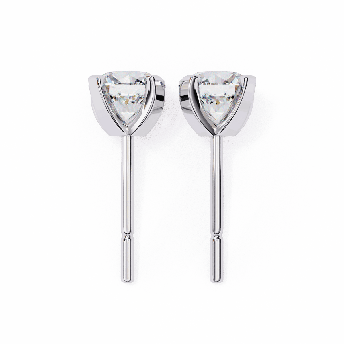 2.5 Carat Signature Round Solitaire Earrings in Moissanite | House of Estara