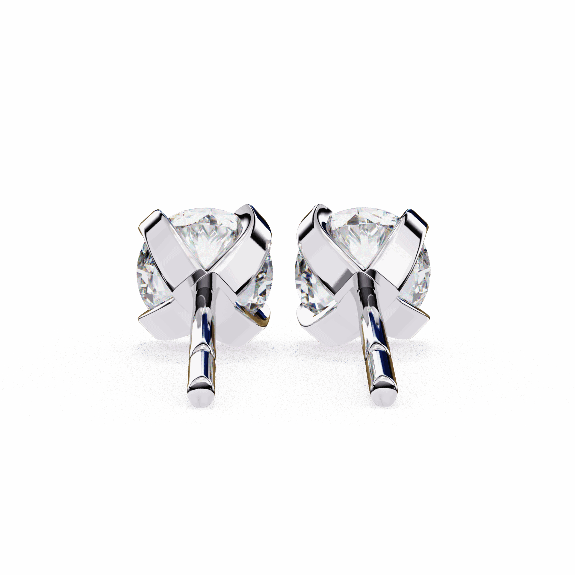 2.5 Carat Signature Round Solitaire Earrings in Moissanite | House of Estara