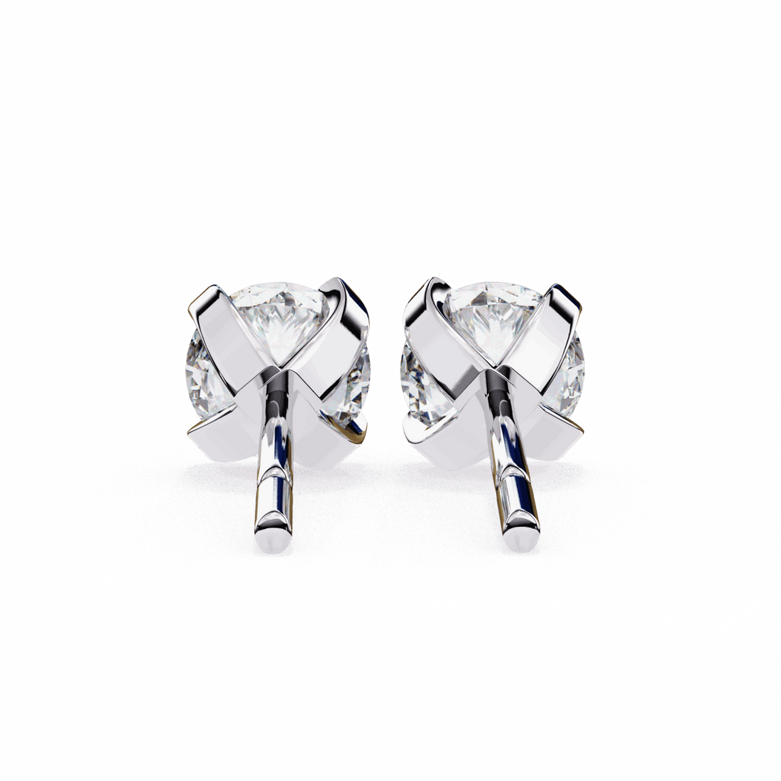 2.5 Carat Signature Round Solitaire Earrings in Moissanite | House of Estara