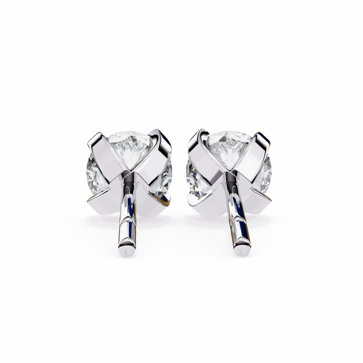 2.5 Carat Signature Round Solitaire Earrings in Moissanite | House of Estara