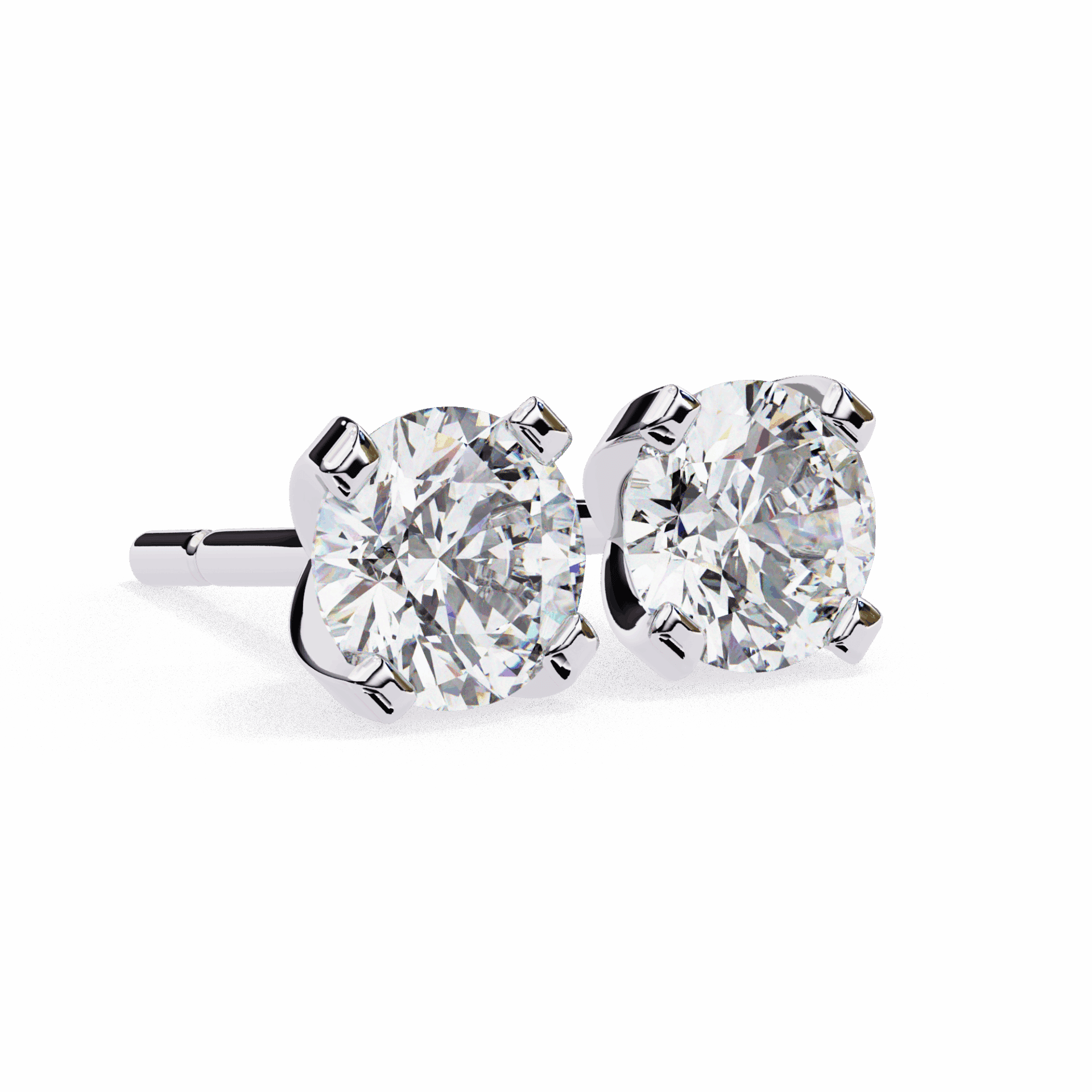 2.5 Carat Signature Round Solitaire Earrings in Moissanite | House of Estara