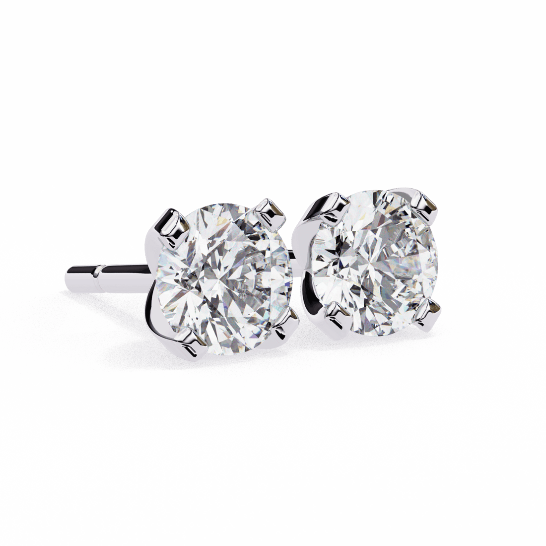2.5 Carat Signature Round Solitaire Earrings in Moissanite | House of Estara