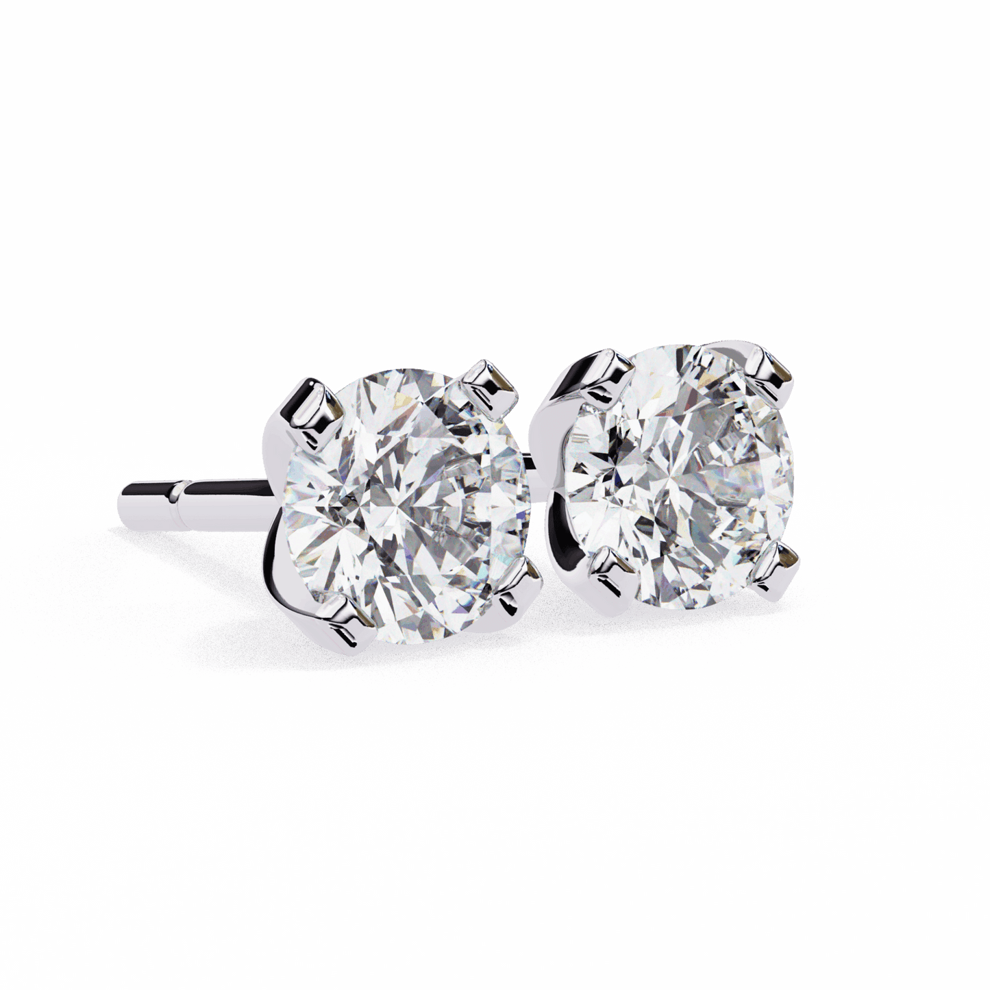 2.5 Carat Signature Round Solitaire Earrings in Moissanite | House of Estara