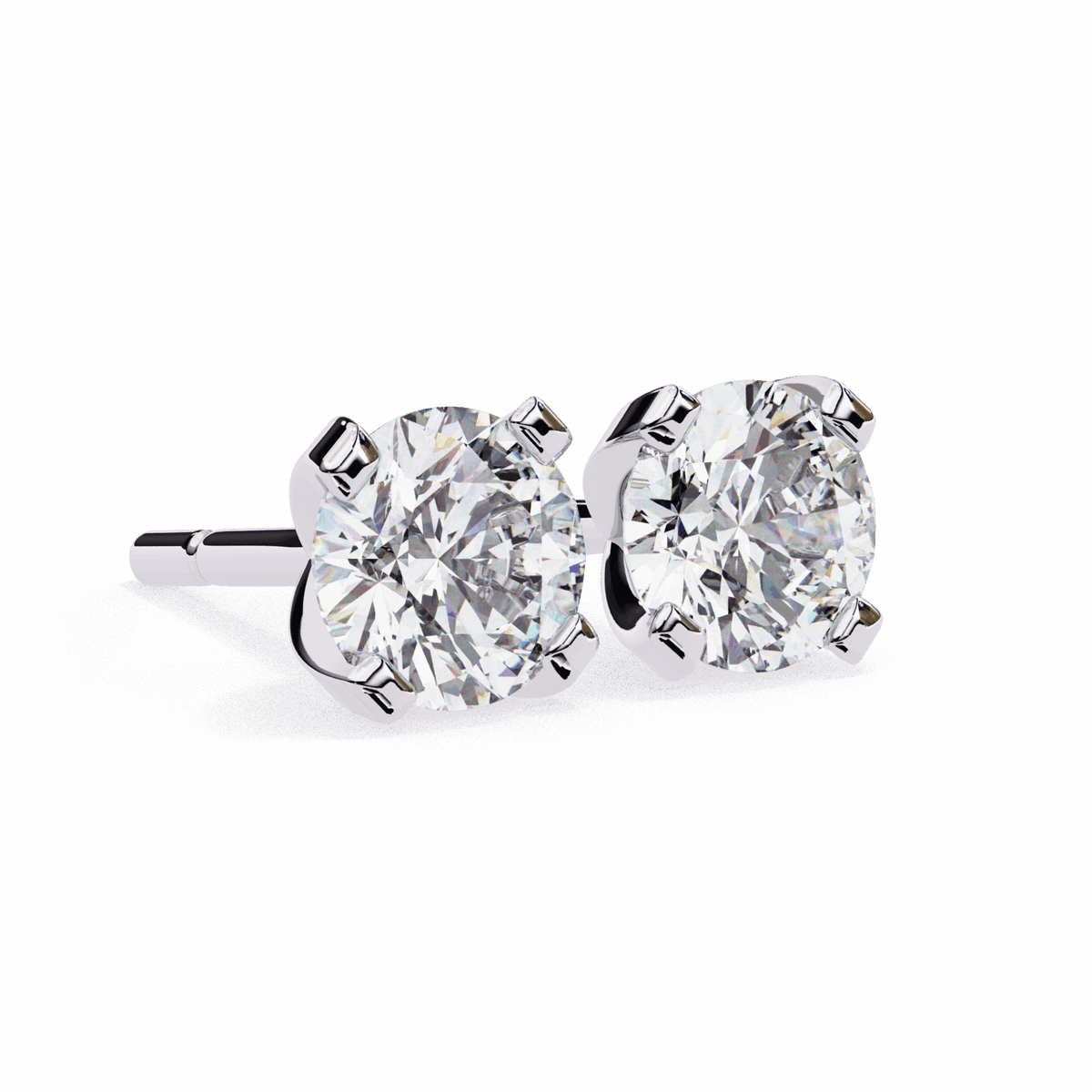 2.5 Carat Signature Round Solitaire Earrings in Moissanite | House of Estara