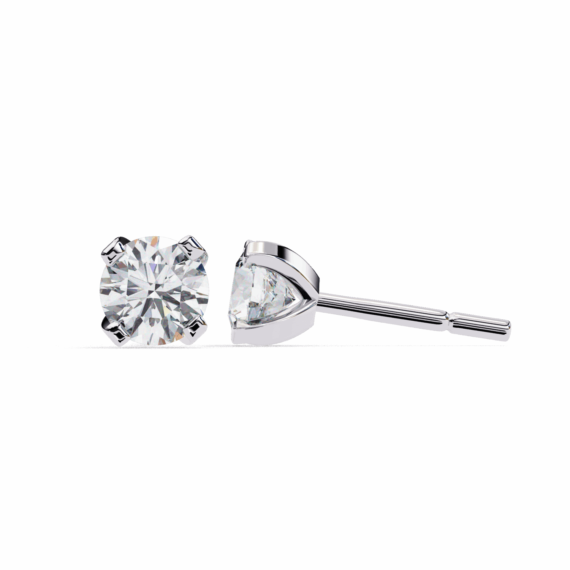 2.5 Carat Signature Round Solitaire Earrings in Moissanite | House of Estara