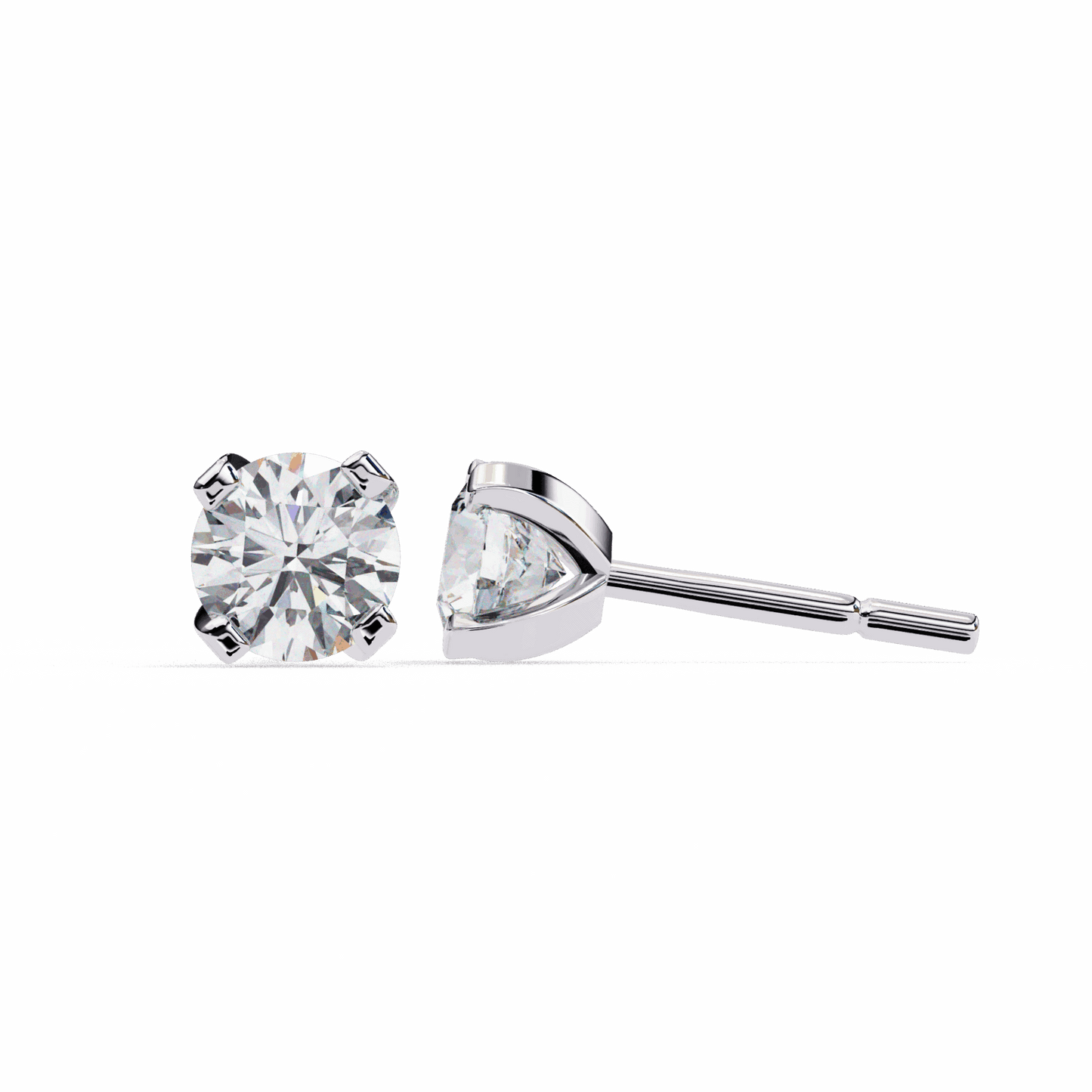 2.5 Carat Signature Round Solitaire Earrings in Moissanite | House of Estara