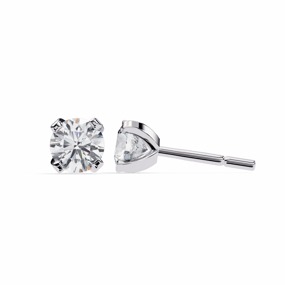 2.5 Carat Signature Round Solitaire Earrings in Moissanite | House of Estara
