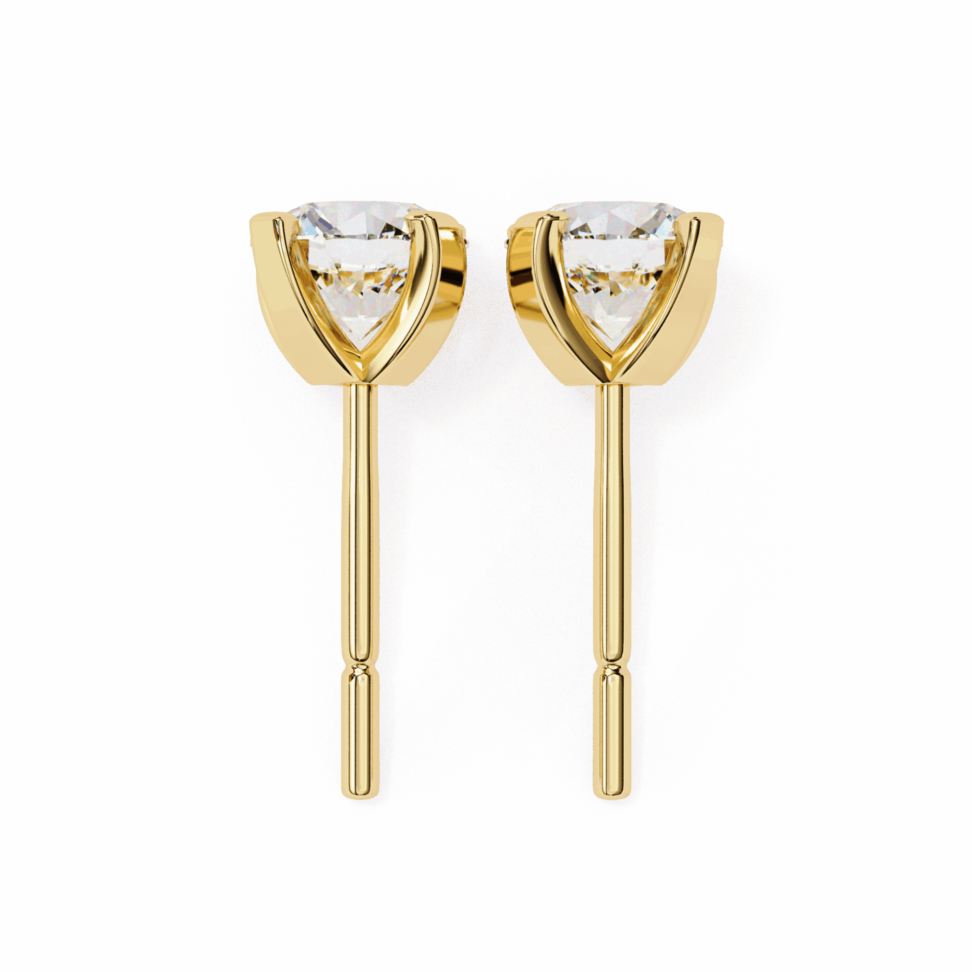 2.5 Carat Signature Round Solitaire Earrings in Moissanite | House of Estara