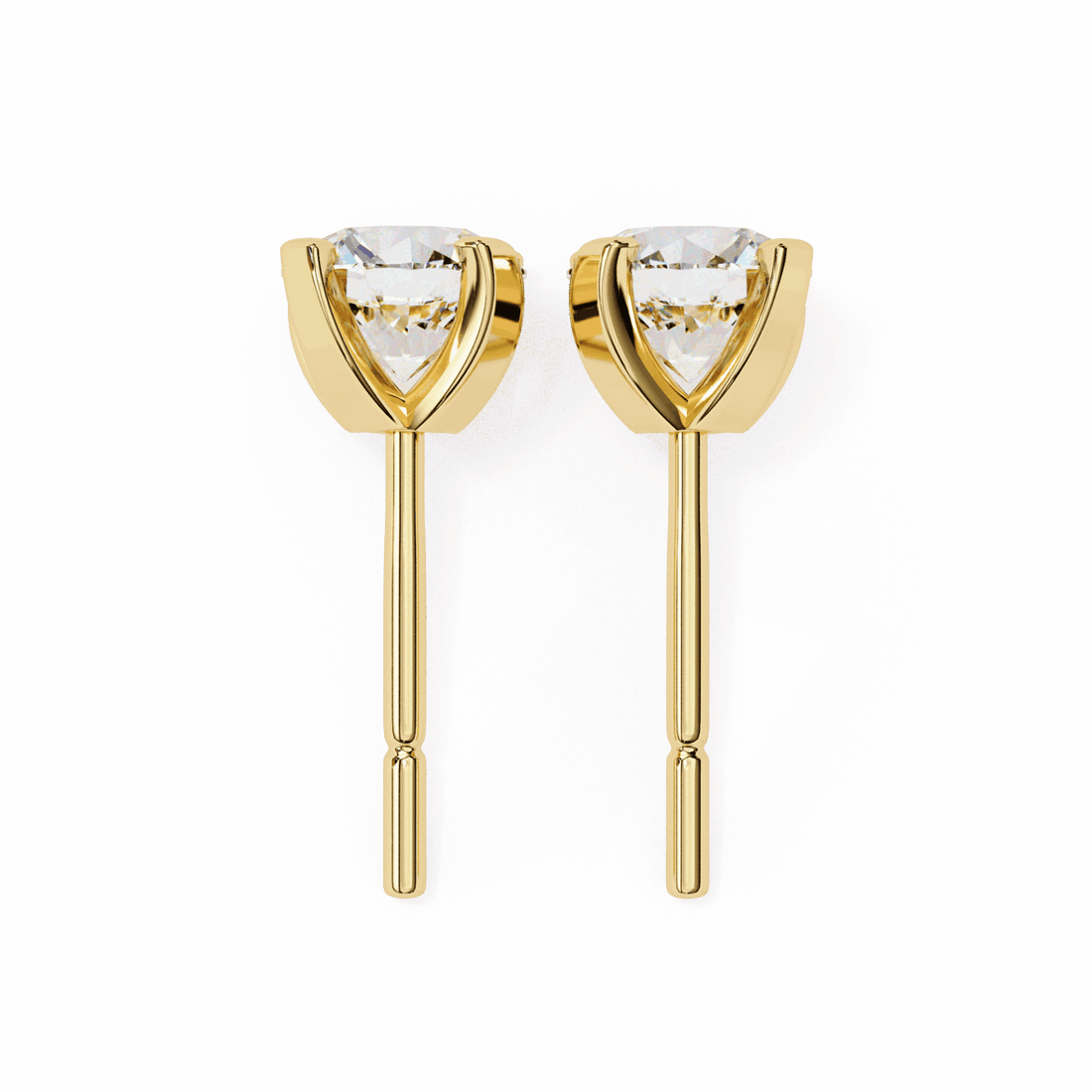 2.5 Carat Signature Round Solitaire Earrings in Moissanite | House of Estara