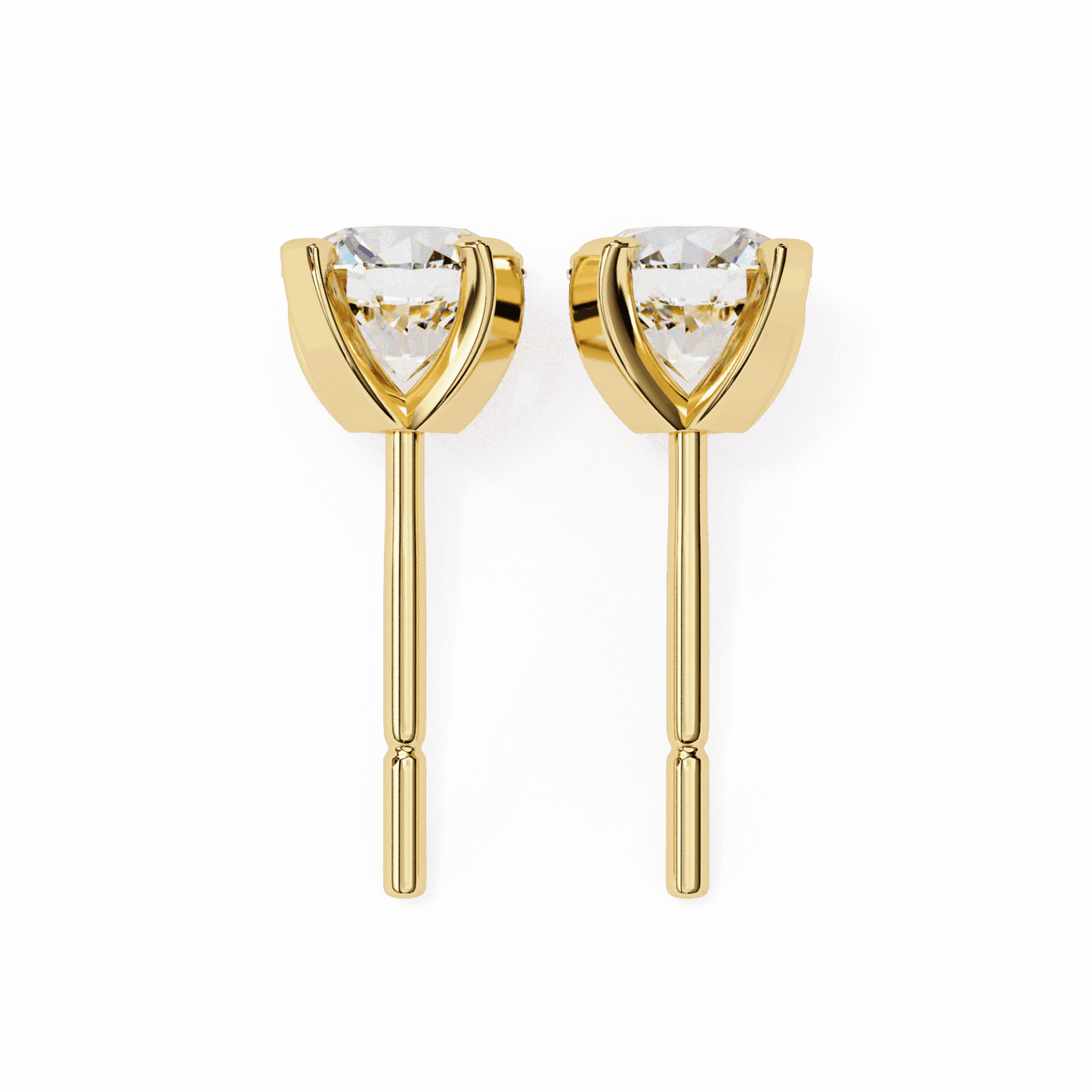 2.5 Carat Signature Round Solitaire Earrings in Moissanite | House of Estara