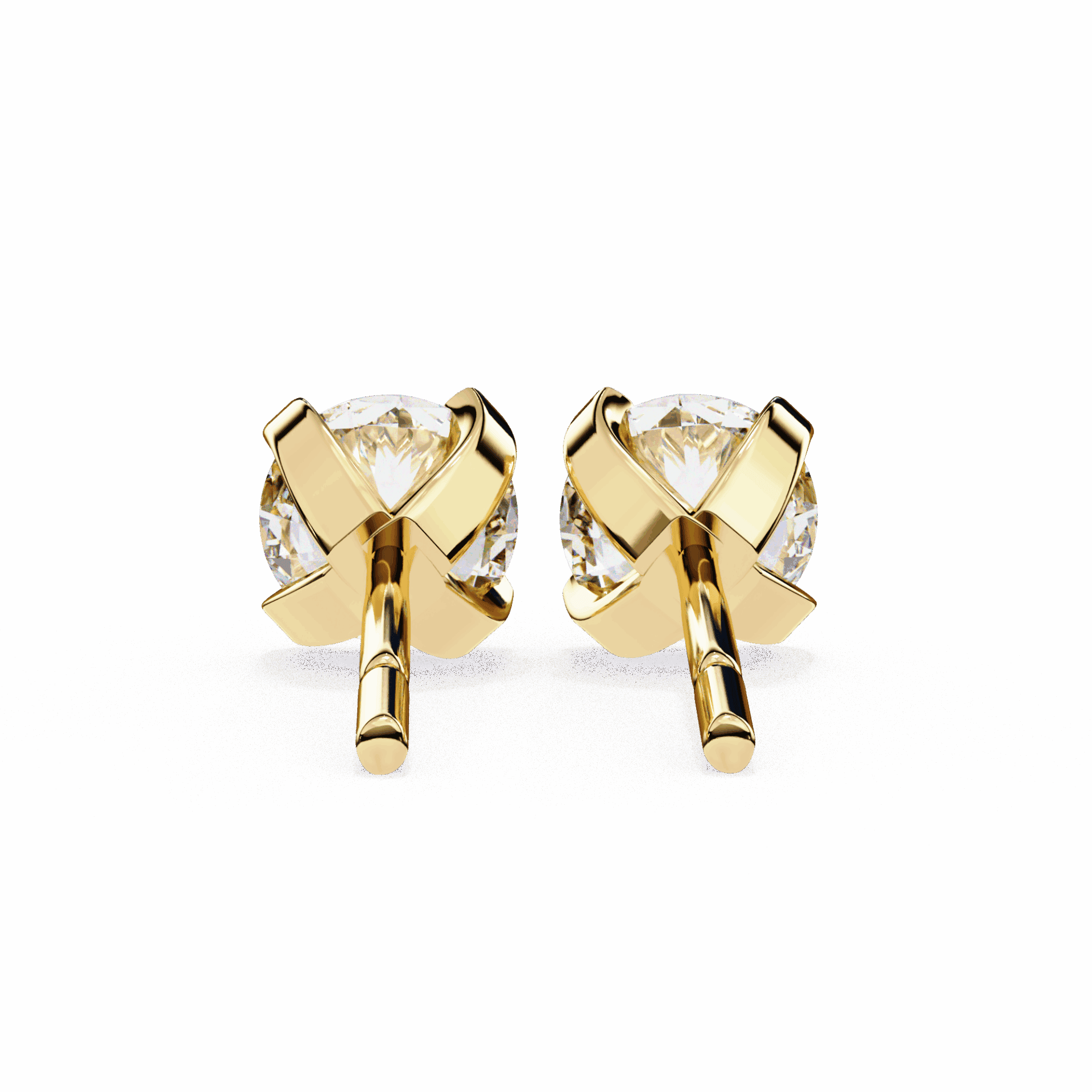2.5 Carat Signature Round Solitaire Earrings in Moissanite | House of Estara
