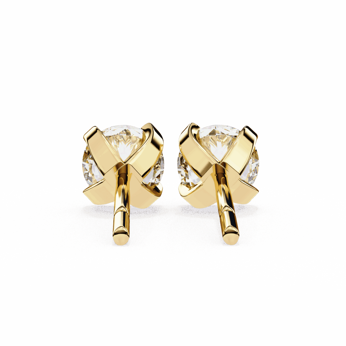 2.5 Carat Signature Round Solitaire Earrings in Moissanite | House of Estara