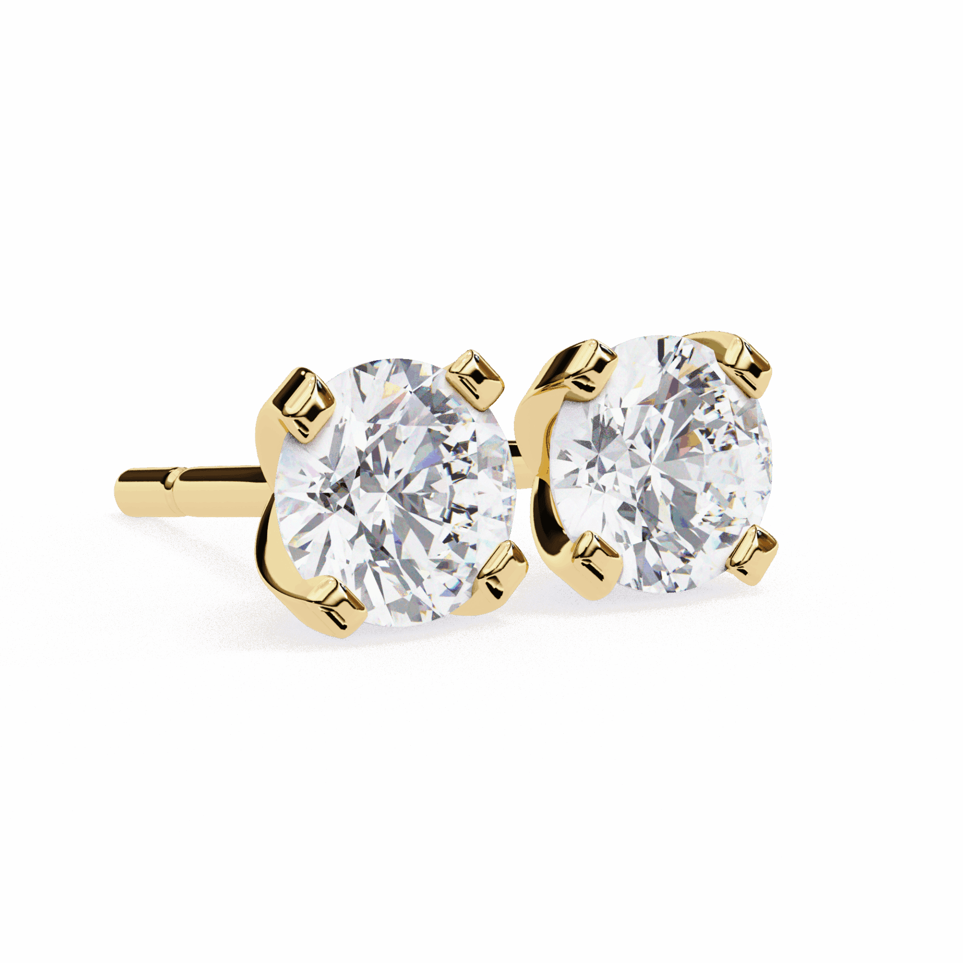 2.5 Carat Signature Round Solitaire Earrings in Moissanite | House of Estara