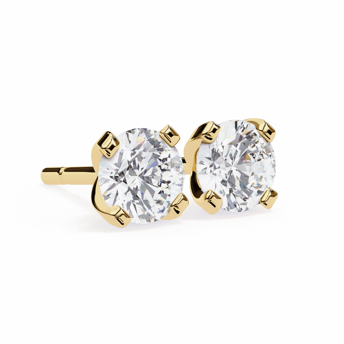 2.5 Carat Signature Round Solitaire Earrings in Moissanite | House of Estara
