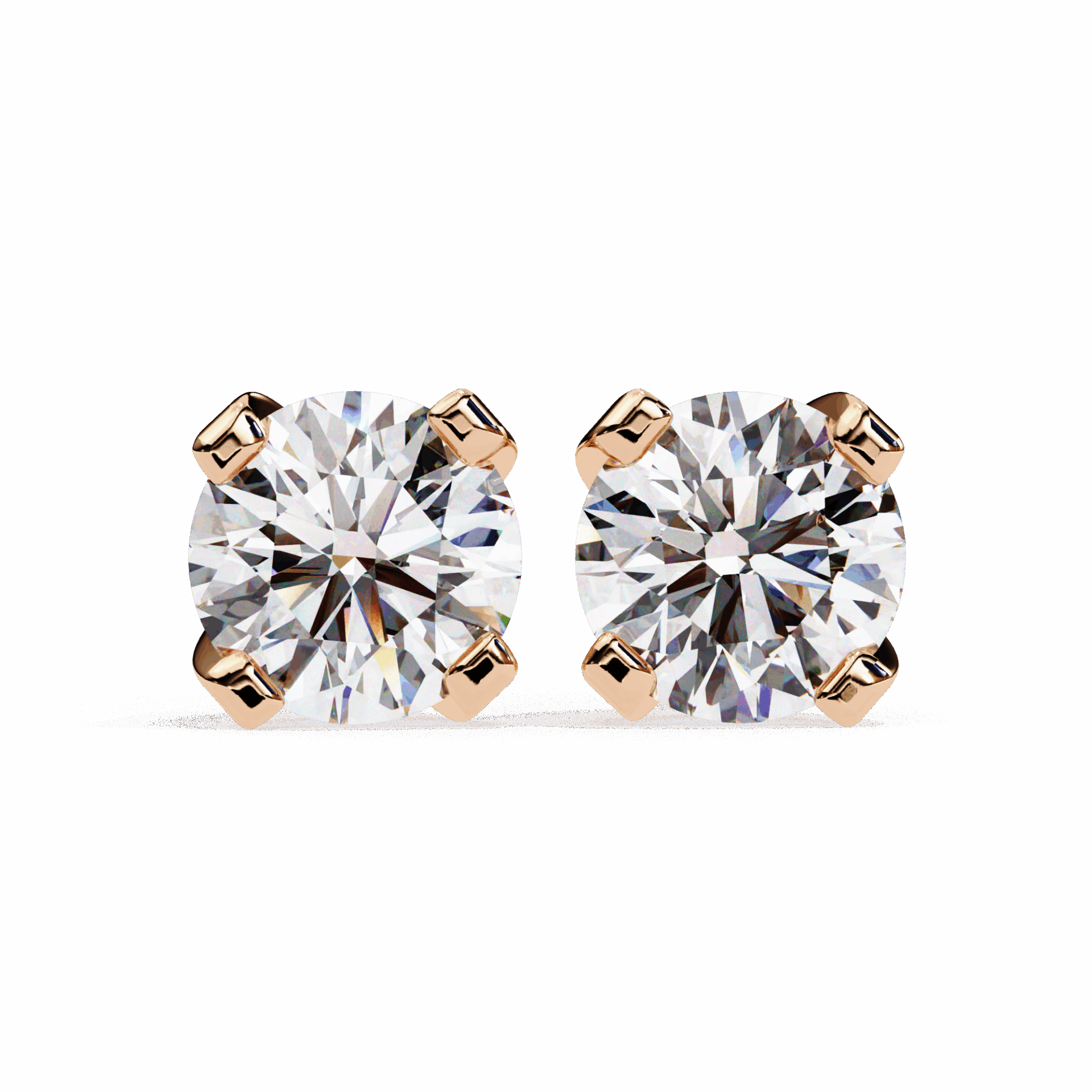 2.5 Carat Signature Round Solitaire Earrings in Moissanite | House of Estara