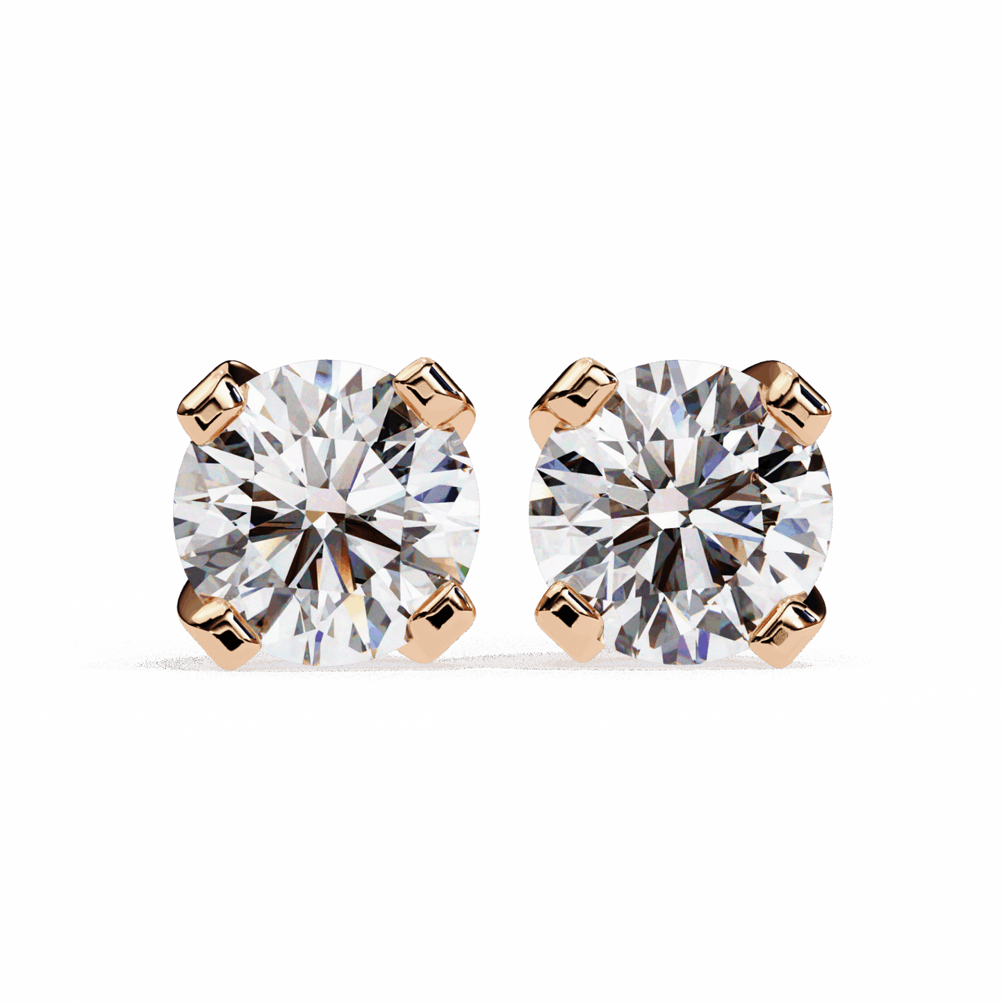 2.5 Carat Signature Round Solitaire Earrings in Moissanite | House of Estara