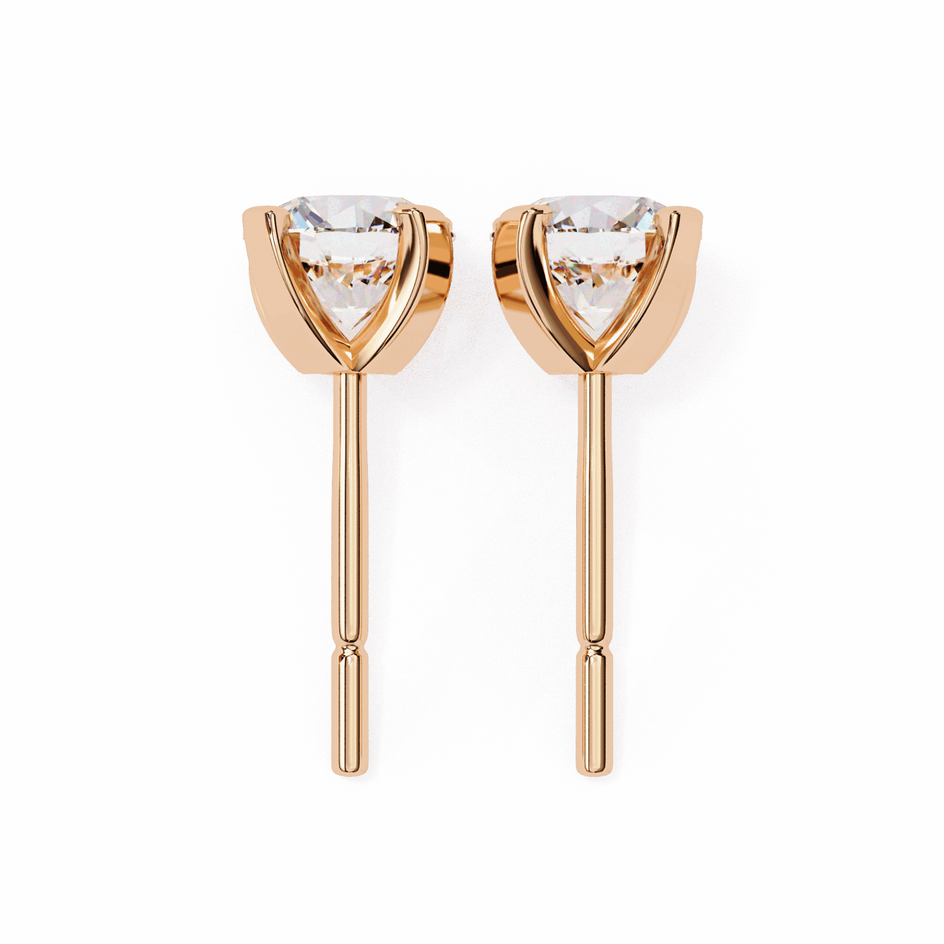 2.5 Carat Signature Round Solitaire Earrings in Moissanite | House of Estara