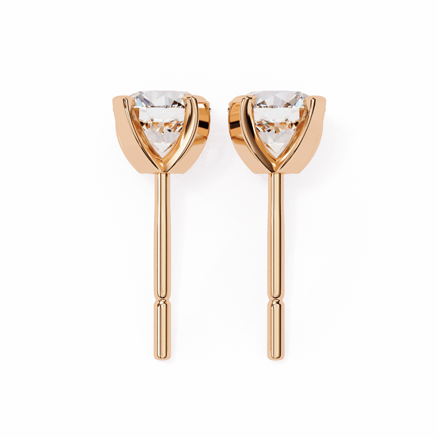 2.5 Carat Signature Round Solitaire Earrings in Moissanite | House of Estara