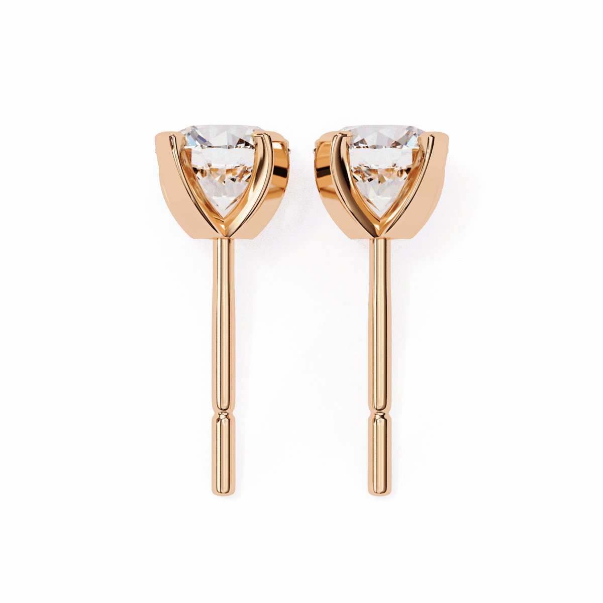 2.5 Carat Signature Round Solitaire Earrings in Moissanite | House of Estara