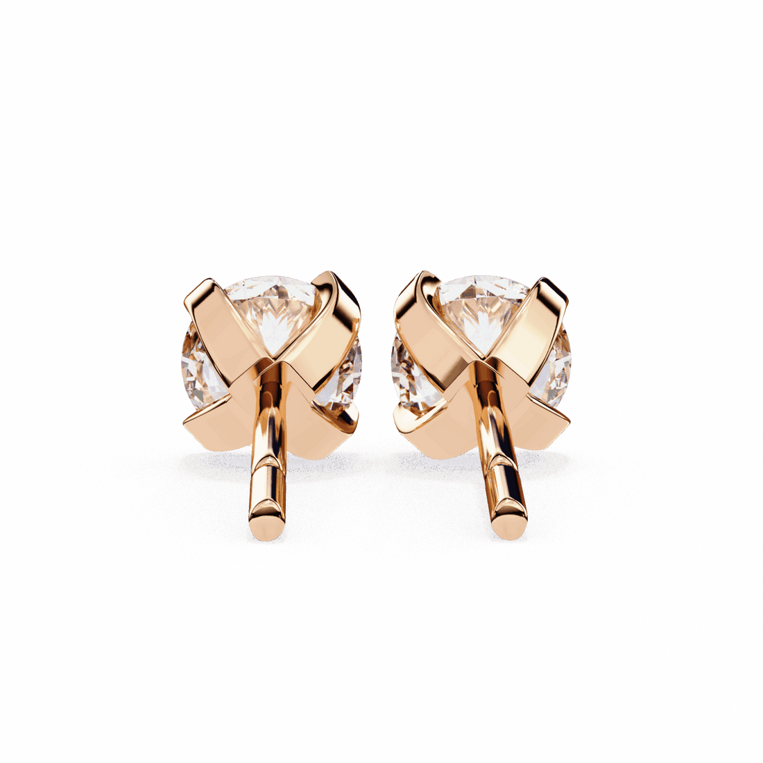 2.5 Carat Signature Round Solitaire Earrings in Moissanite | House of Estara