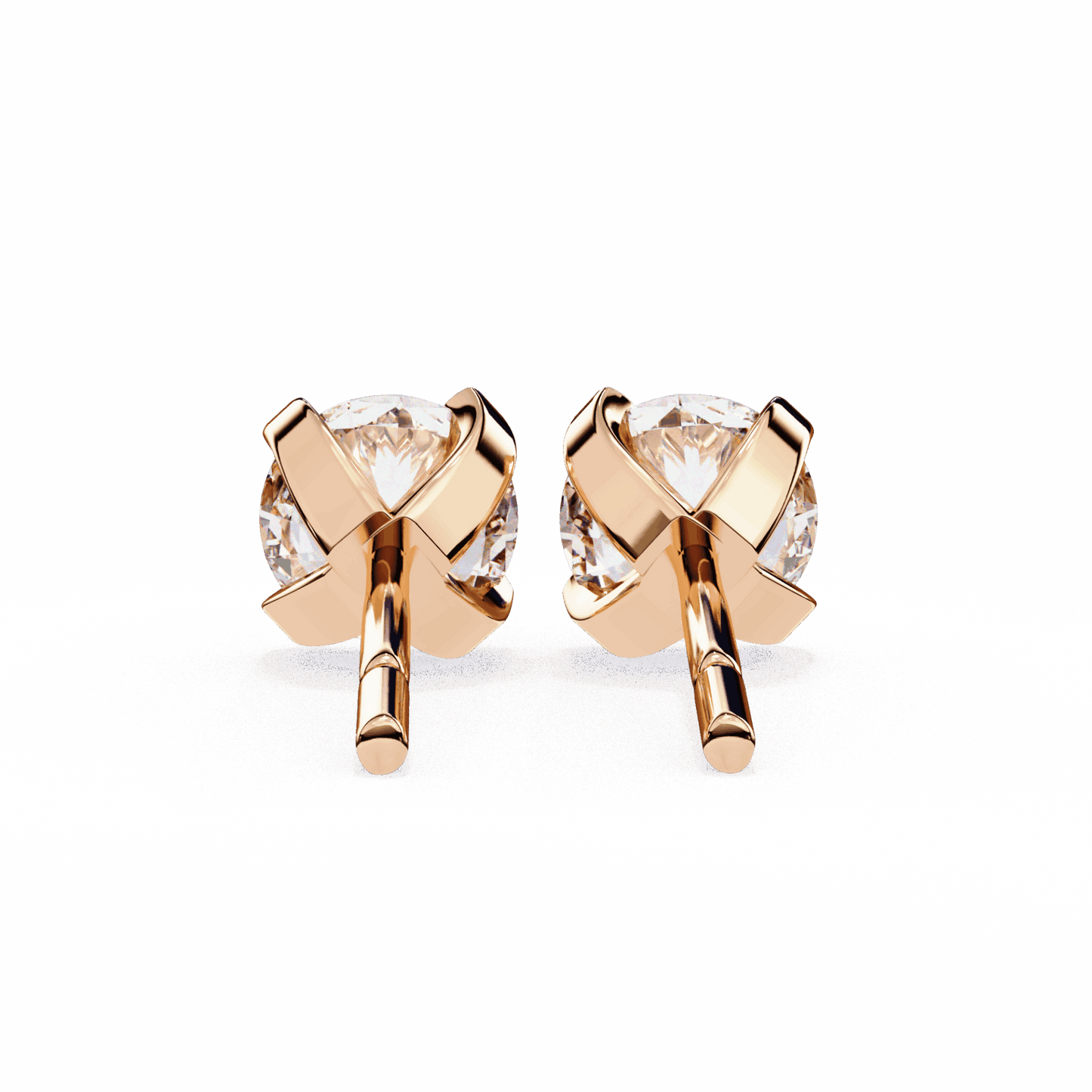 2.5 Carat Signature Round Solitaire Earrings in Moissanite | House of Estara
