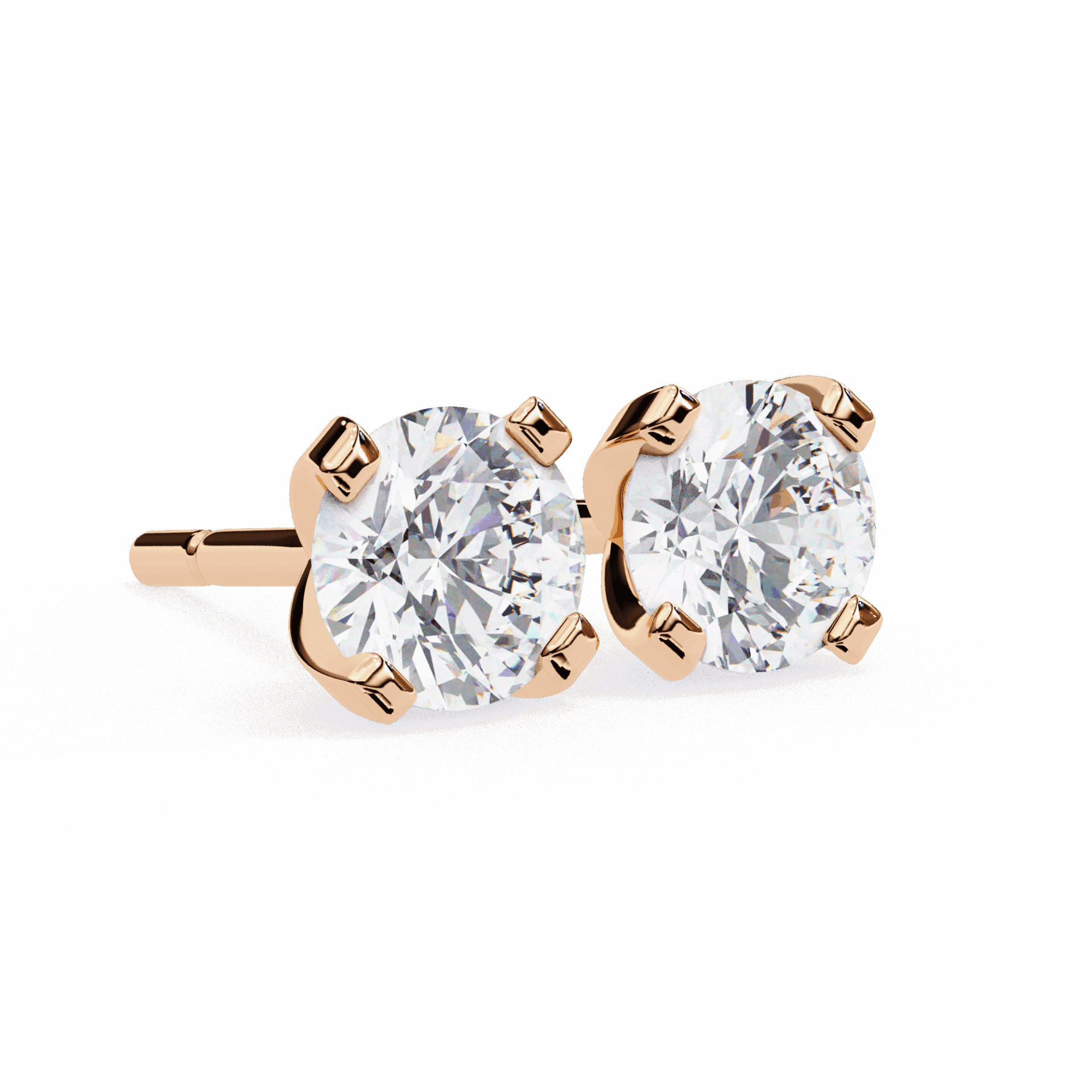 2.5 Carat Signature Round Solitaire Earrings in Moissanite | House of Estara