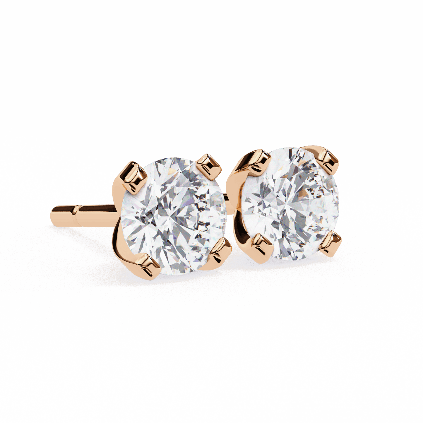 2.5 Carat Signature Round Solitaire Earrings in Moissanite | House of Estara