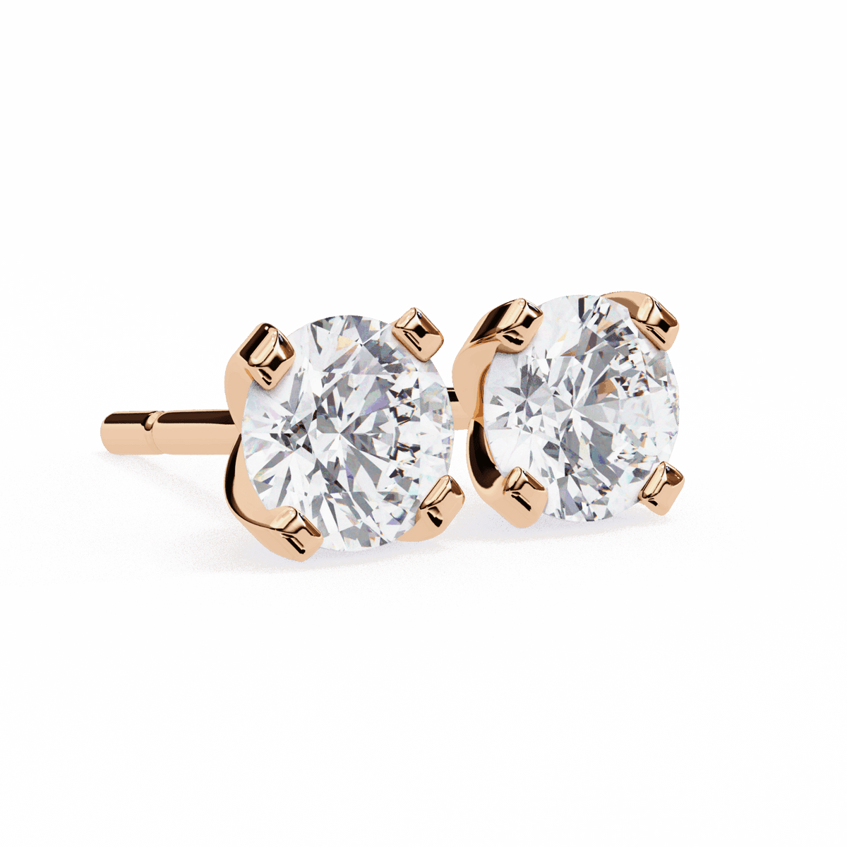 2.5 Carat Signature Round Solitaire Earrings in Moissanite | House of Estara