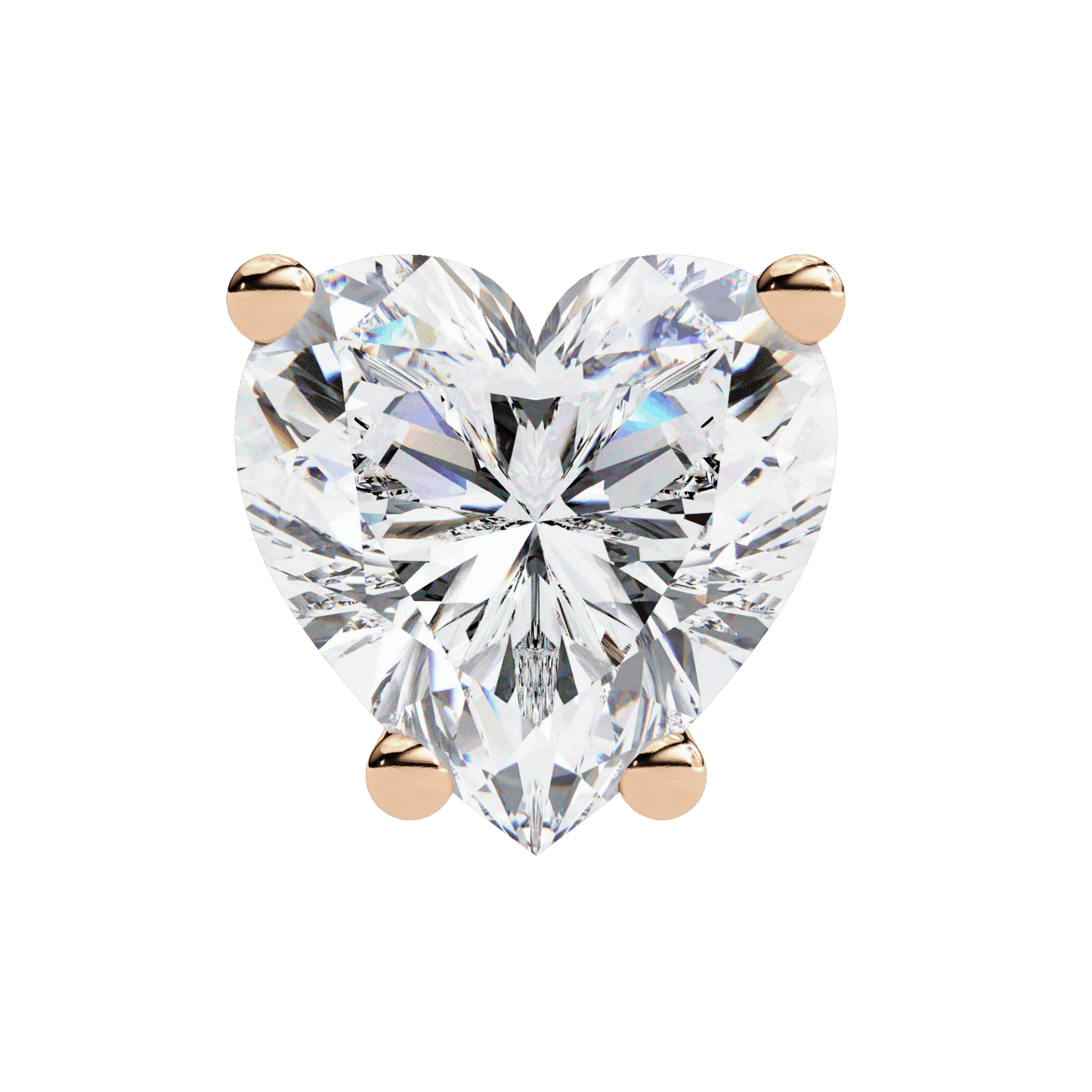2.5 Carat Heart Solitaire Earrings in Moissanite | House of Estara