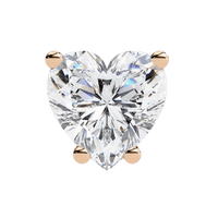 2.5 Carat Heart Solitaire Earrings in Moissanite | House of Estara